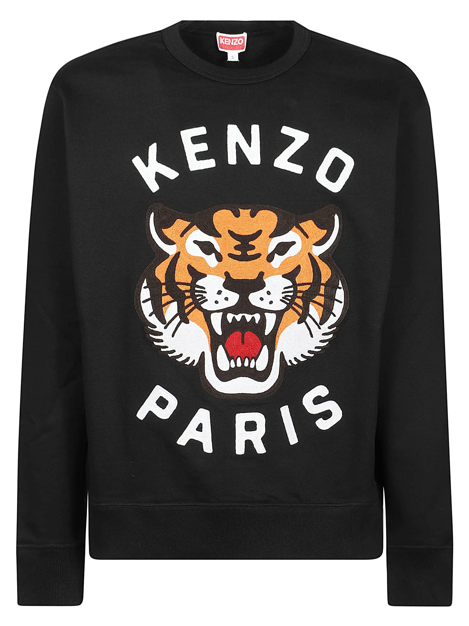 Shop Kenzo Lucky Tiger Embroidery Oversize Sweatshirt In J Noir