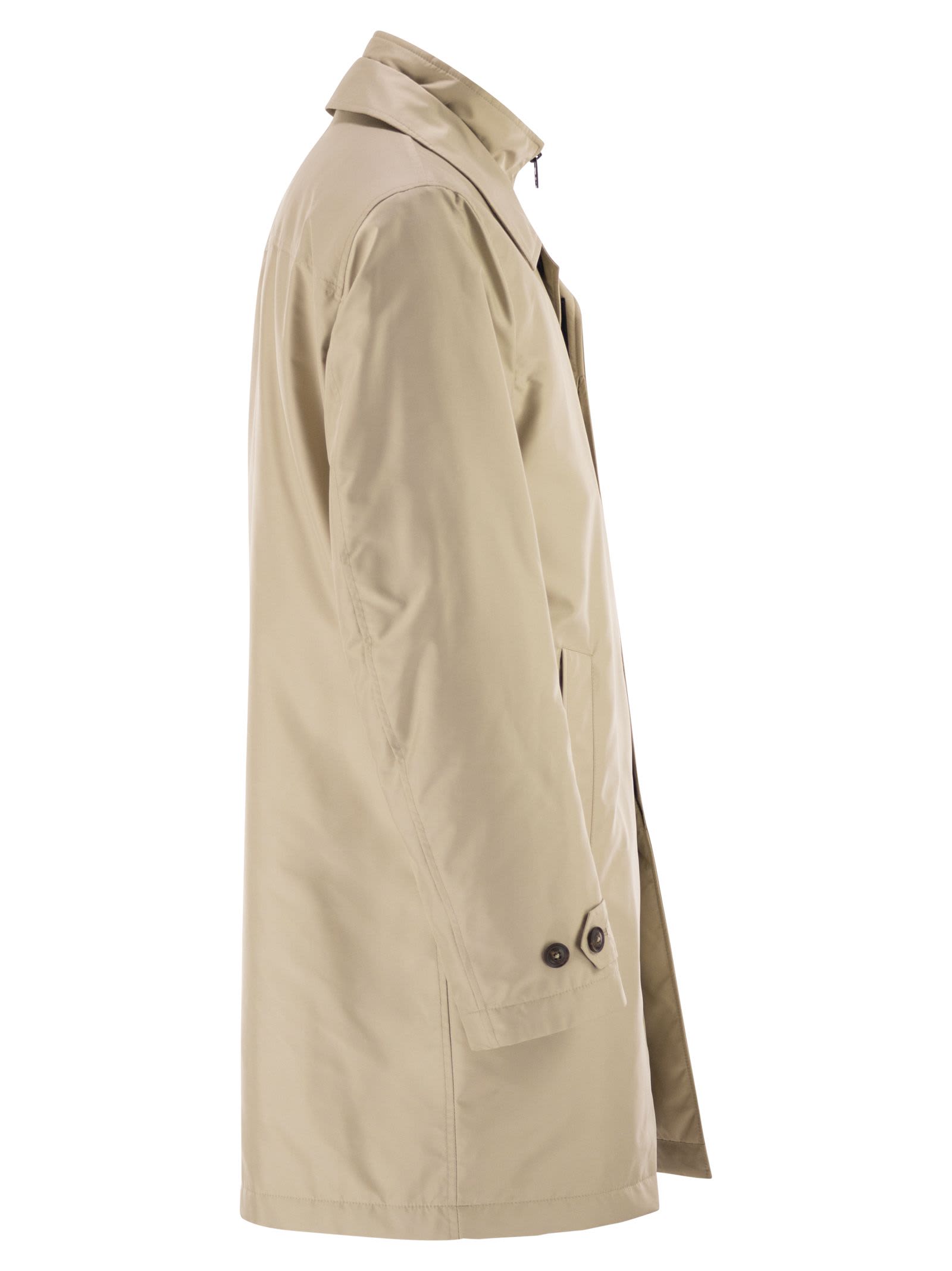 Fay Men Morning Coat In Technical Poplin In Neutral