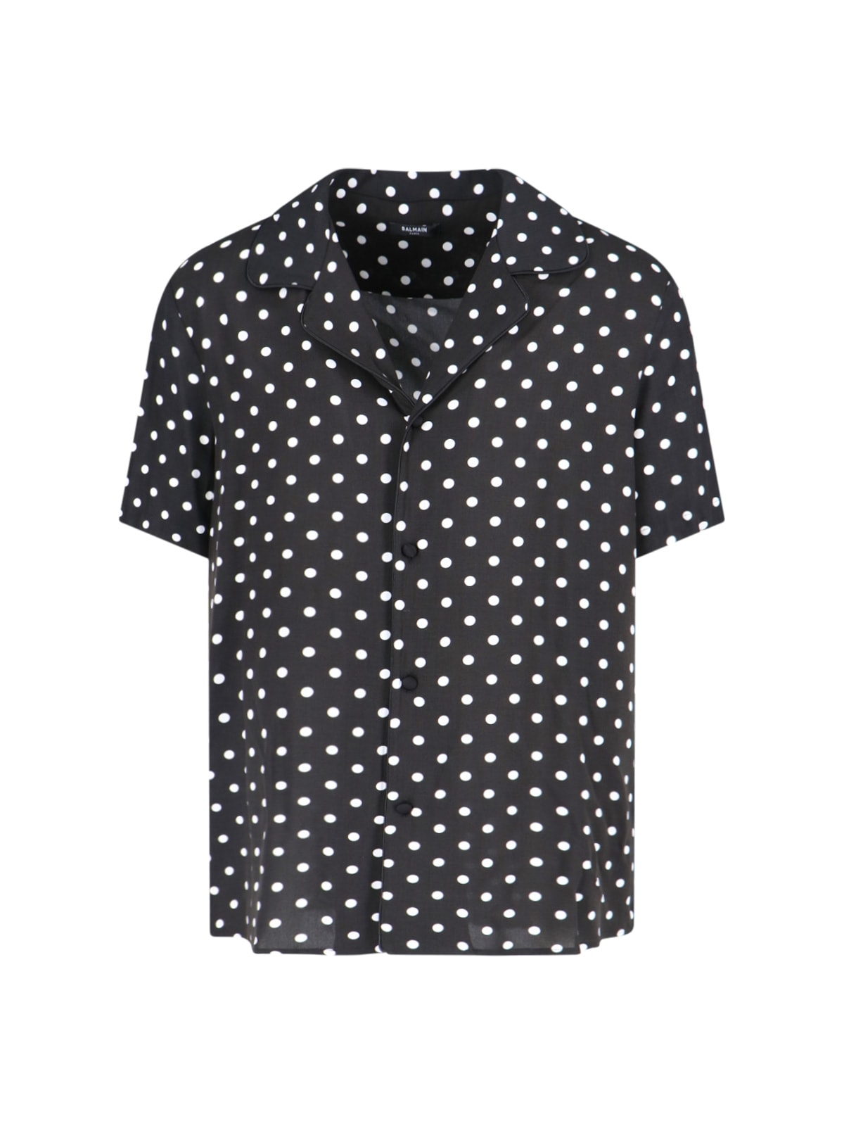 Shop Balmain Polka Dot Shirt In Black