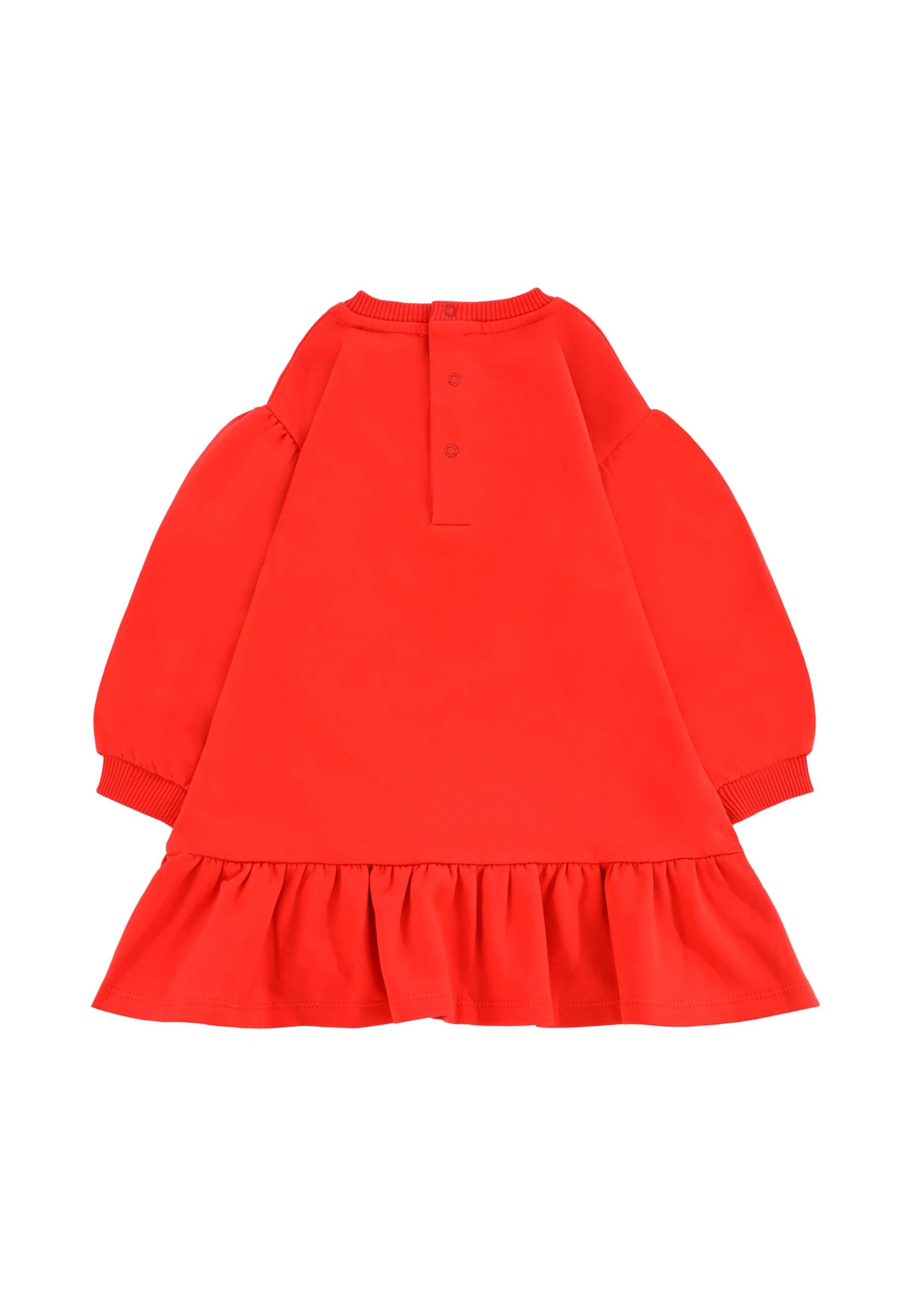 Moschino Red Dress For Baby Girl With Teddy Bear In Red