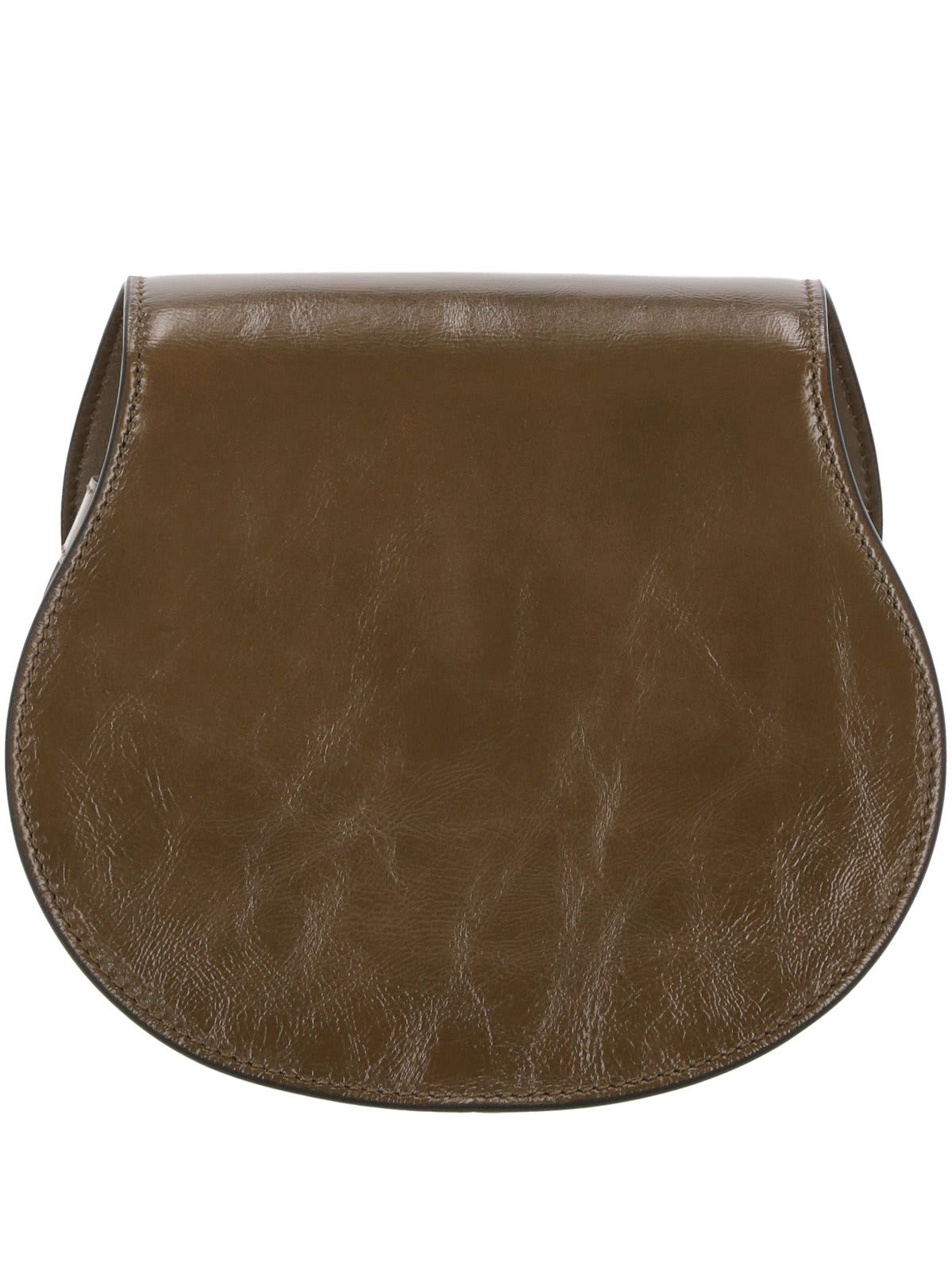 Shop Chloé Small Marcie Saddle Bag In V Dark Khaki