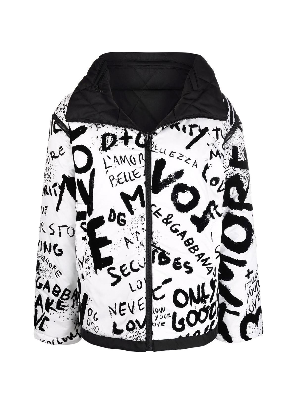 Photo of  Dolce & Gabbana Reversitble Graffiti Print Padded- shop Dolce & Gabbana jackets online sales