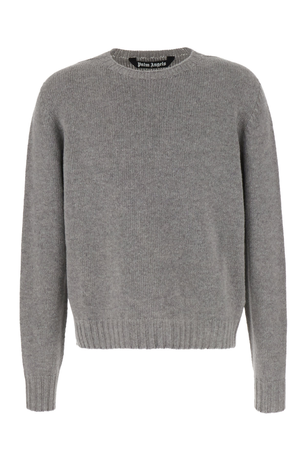 Palm Angels Melange Grey Wool Blend Sweater