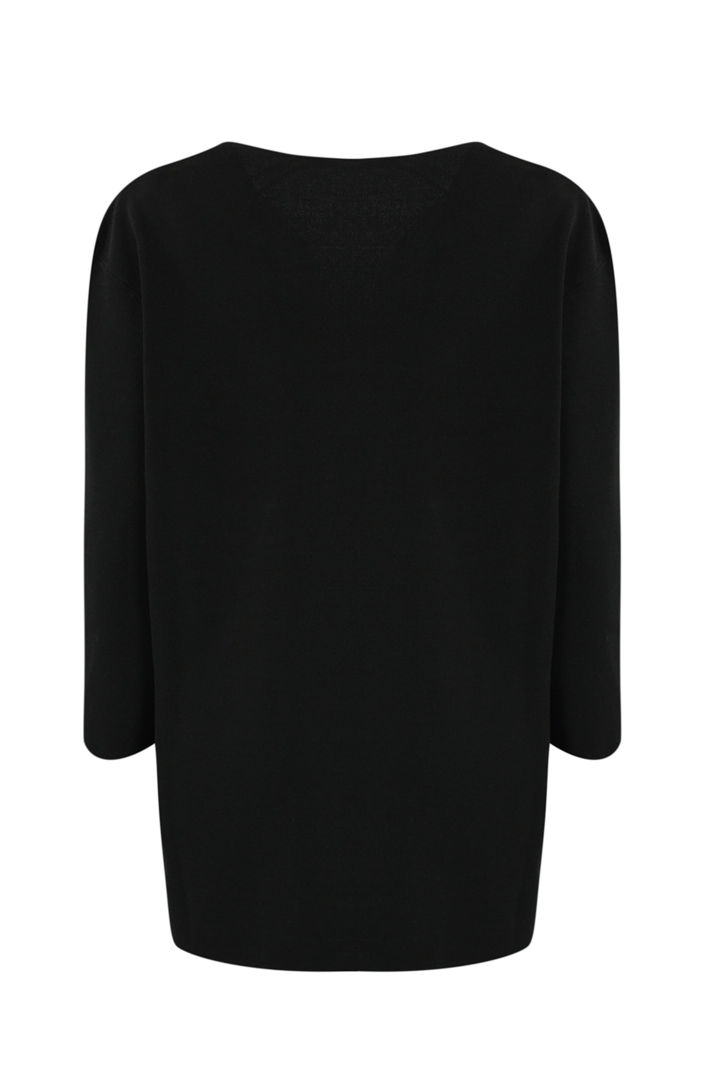 Shop Max Mara Sottile Crepe Viscose Sweater In Nero