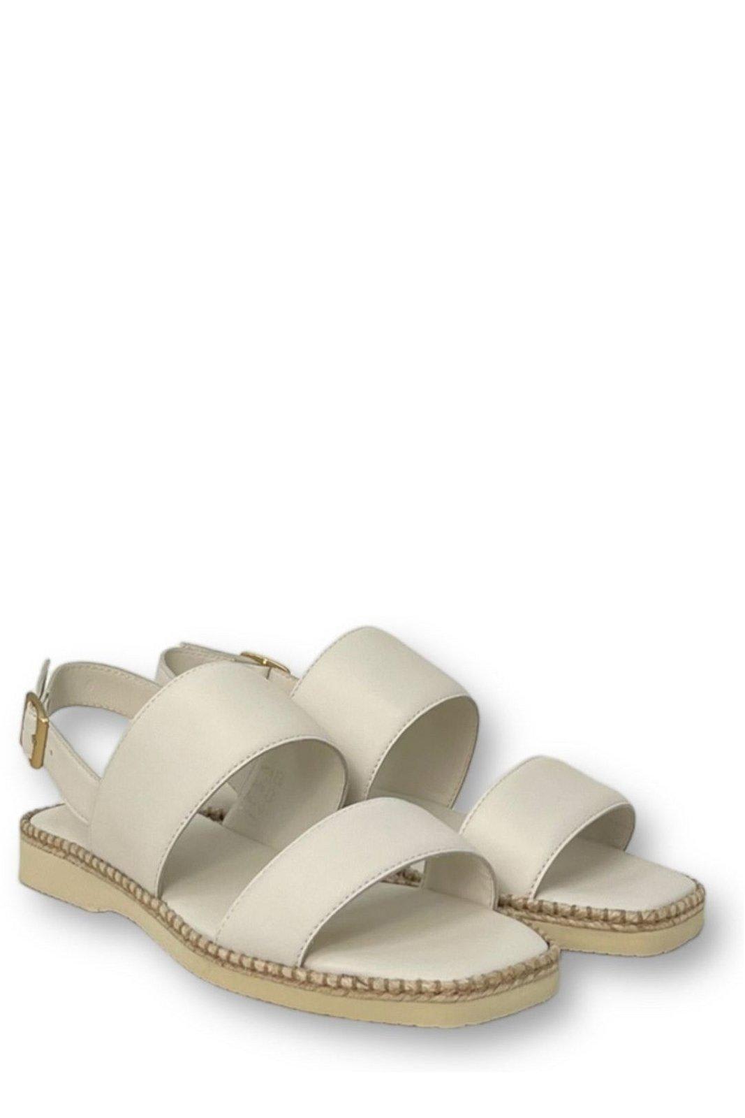 Shop Hogan H660 Square-toe Sandals In White