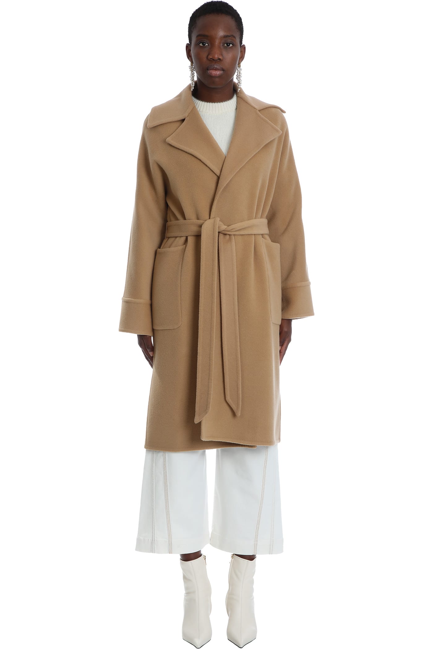 Lanvin Coat In Taupe Wool