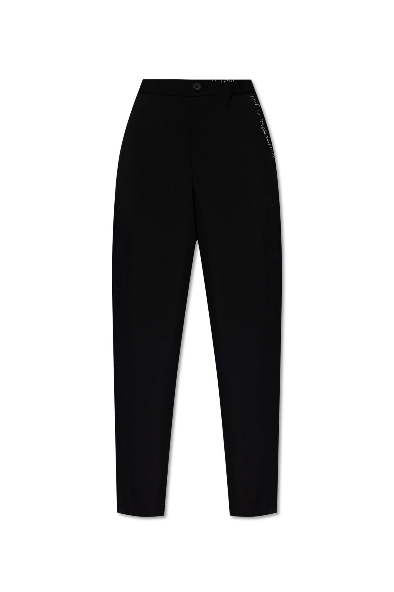Shop Marni Loose-fitting Trousers In Wool In Black