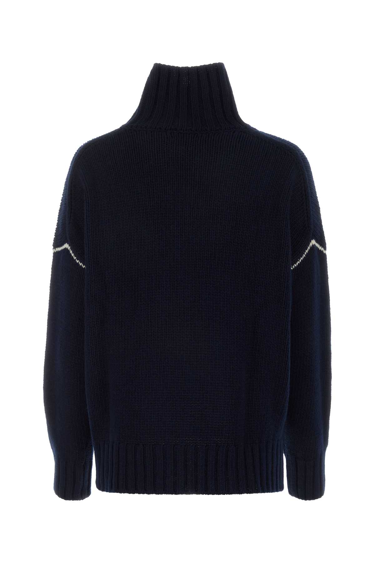 Woolrich Midnight Blue Wool Sweater In Meltonblue