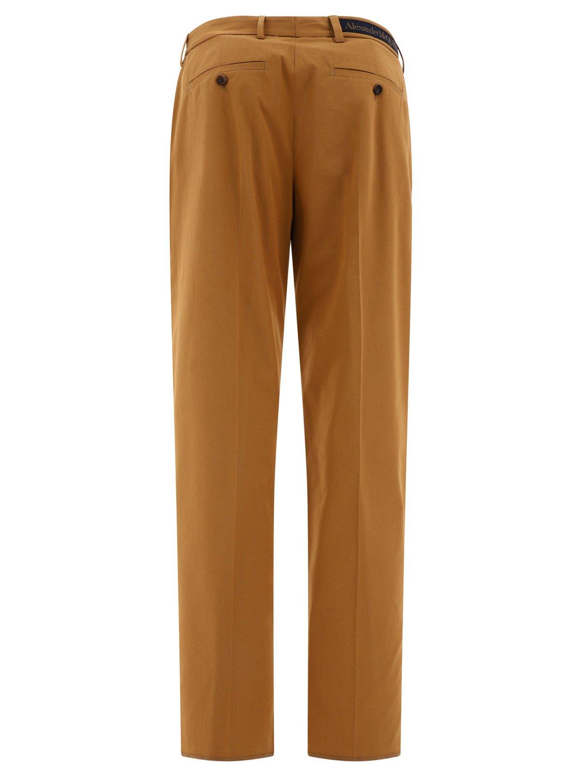 Shop Alexander Mcqueen Straight-leg Trousers In Beige