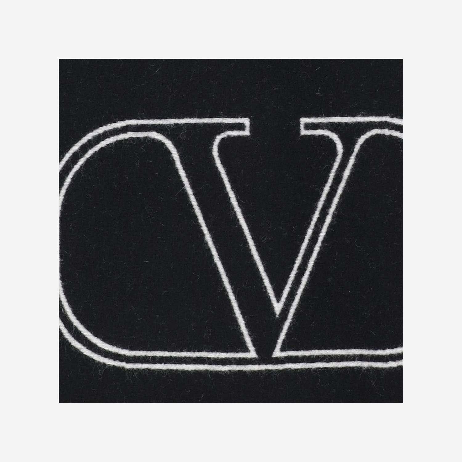 Shop Valentino Vlogo Signature Wool And Cashmere Scarf In Black