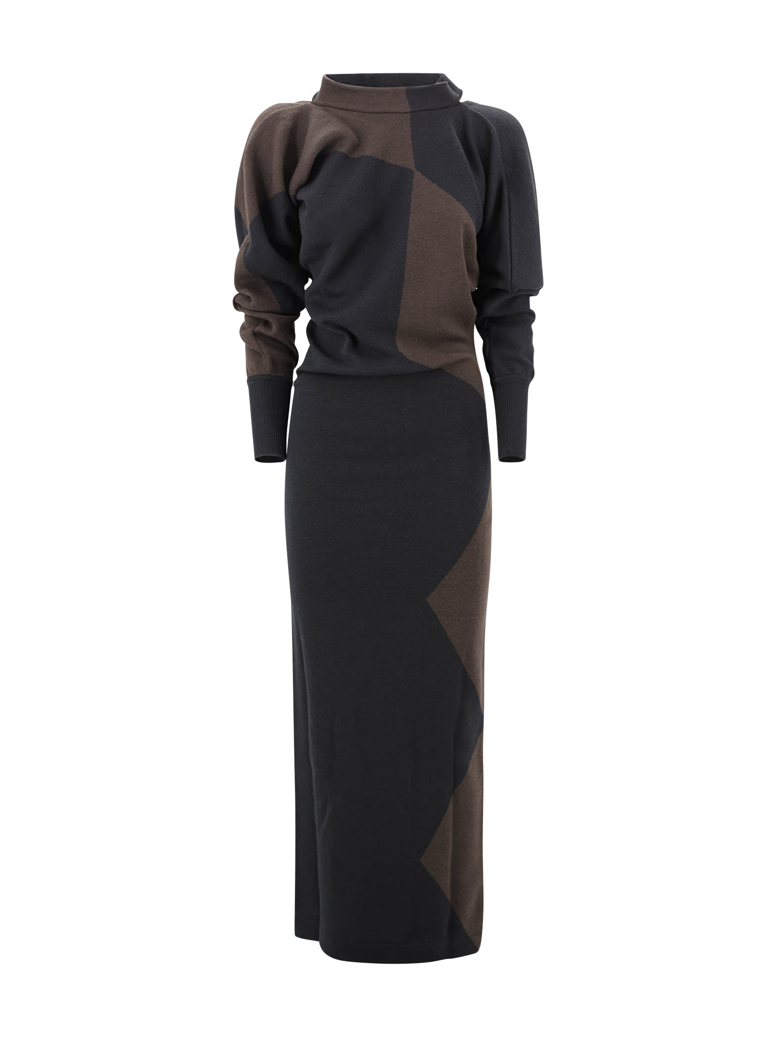 Shop Philosophy Di Lorenzo Serafini Long Dress With Wide Neckline In Black