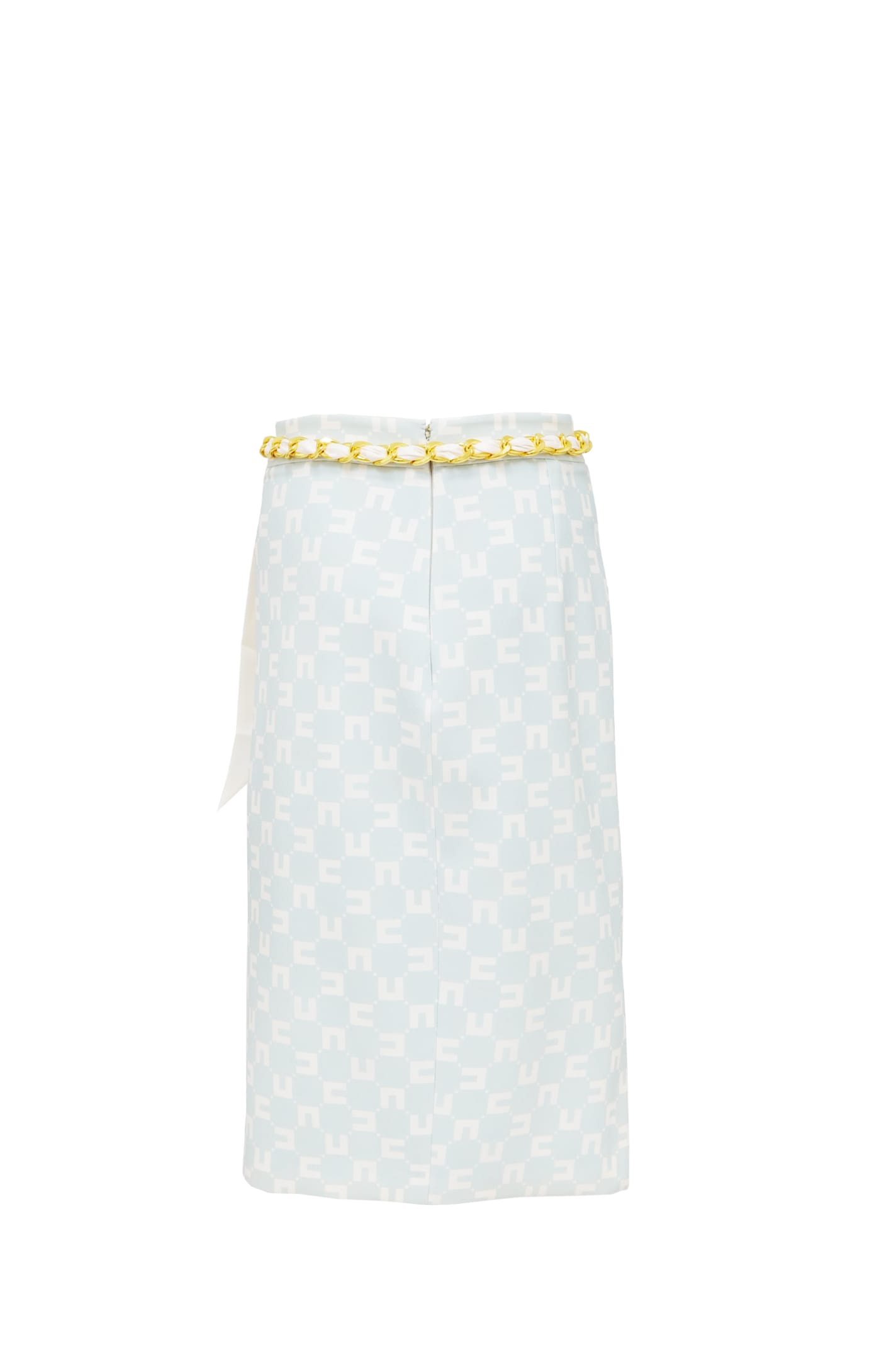 Shop Elisabetta Franchi Skirt In Verde/acqua