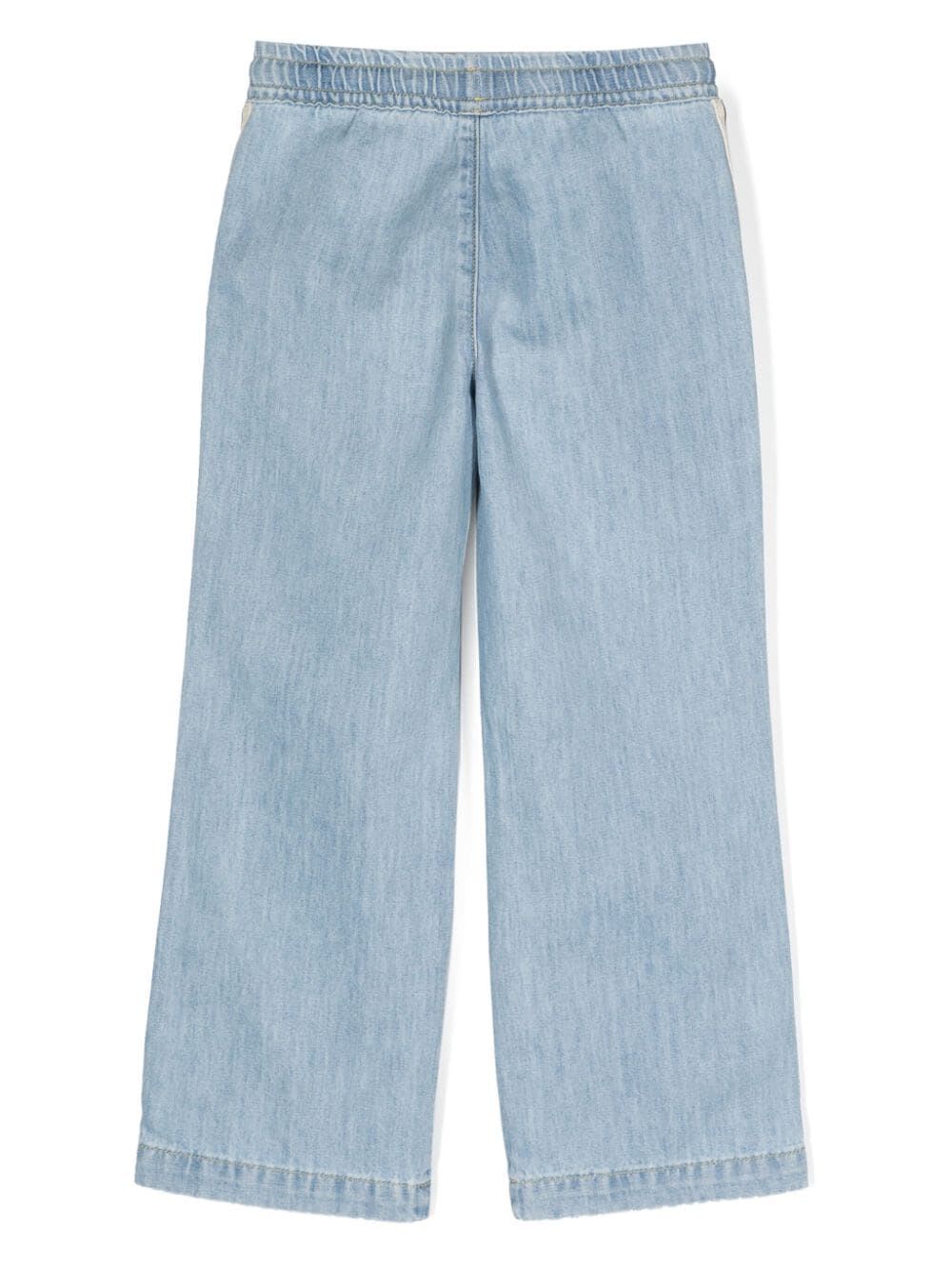 Shop Palm Angels Pa Track Chambray Pants In Blue Blue