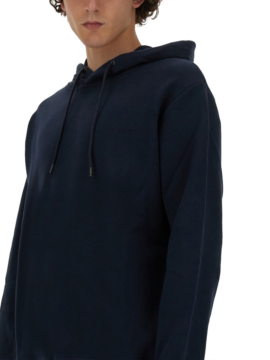 Shop Apc Sweatshirt With Logo In Blue