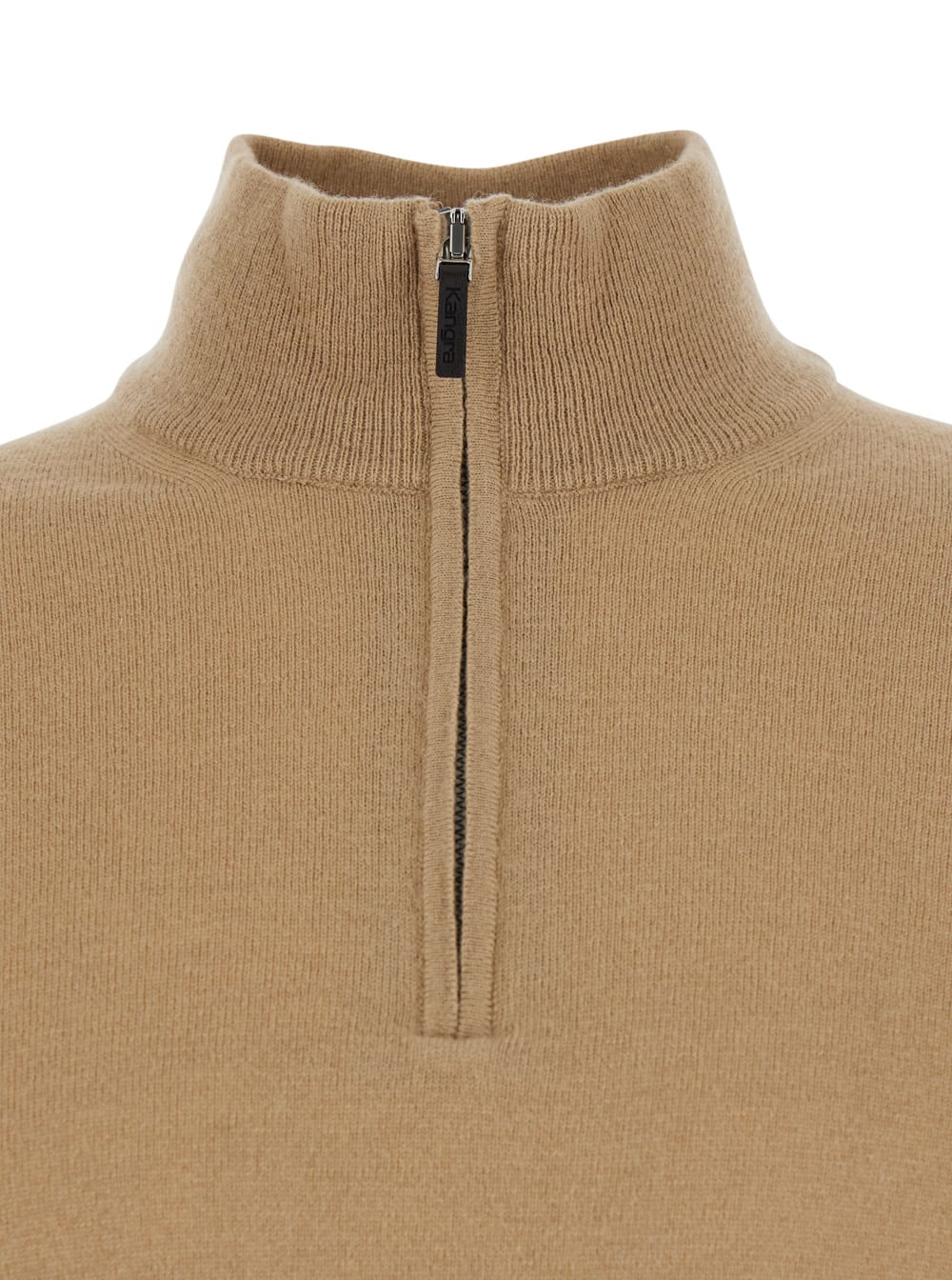 Kangra Cashmere Half-zip High-neck Sweater In Sand