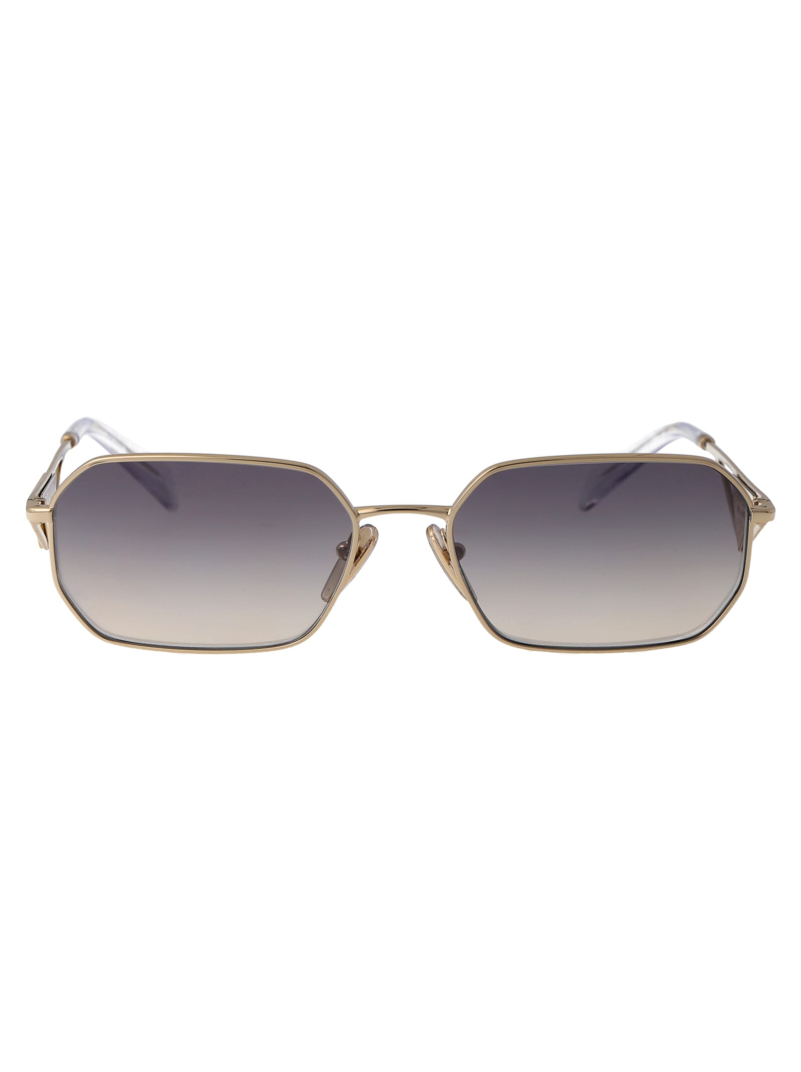 Shop Prada 0pr A51s Sunglasses In Zvn30c Pale Gold