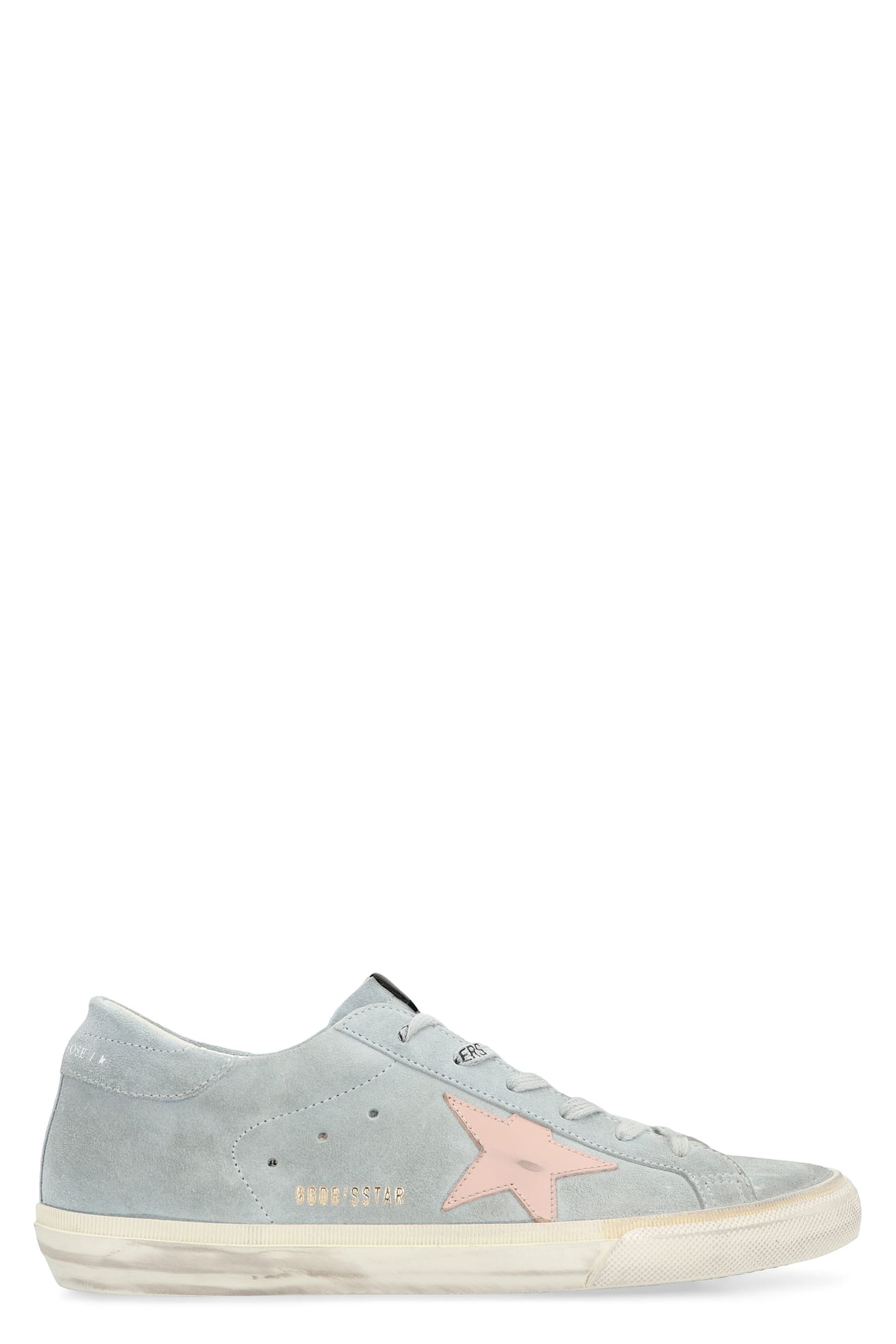 Golden Goose Super Star Suede Upper And Heel Leather Star In Gray