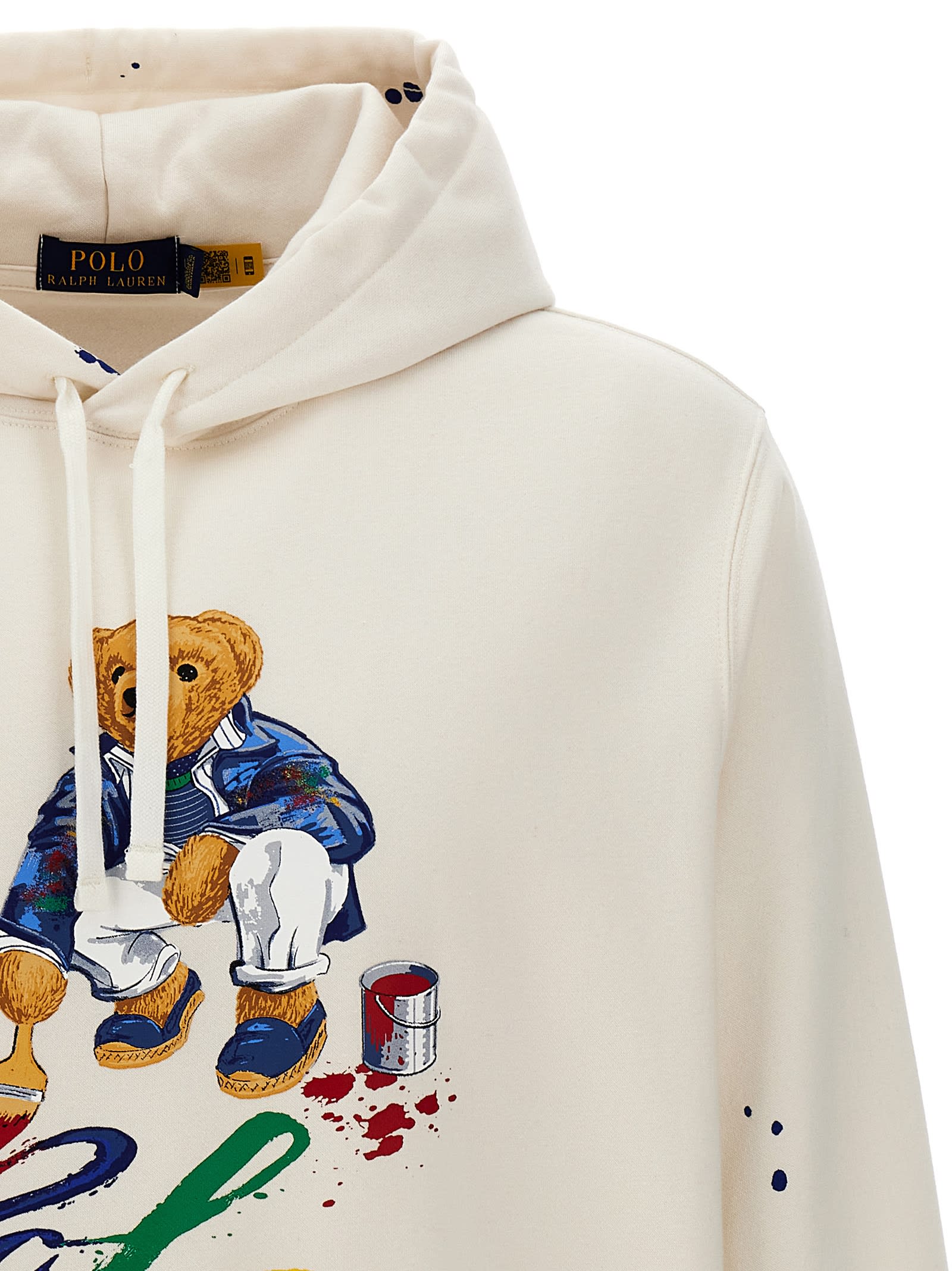 Shop Ralph Lauren Polo Bear Hoodie In Natural