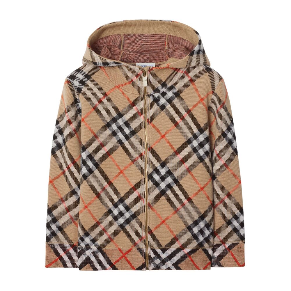 Burberry Baby Boys Mini Jimmy Check Zip Up Top In Blue