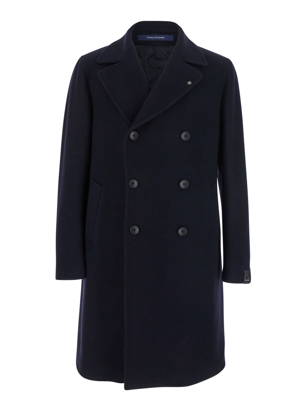 Tagliatore 'arden' Blue Long Double-breasted Coat In Blue