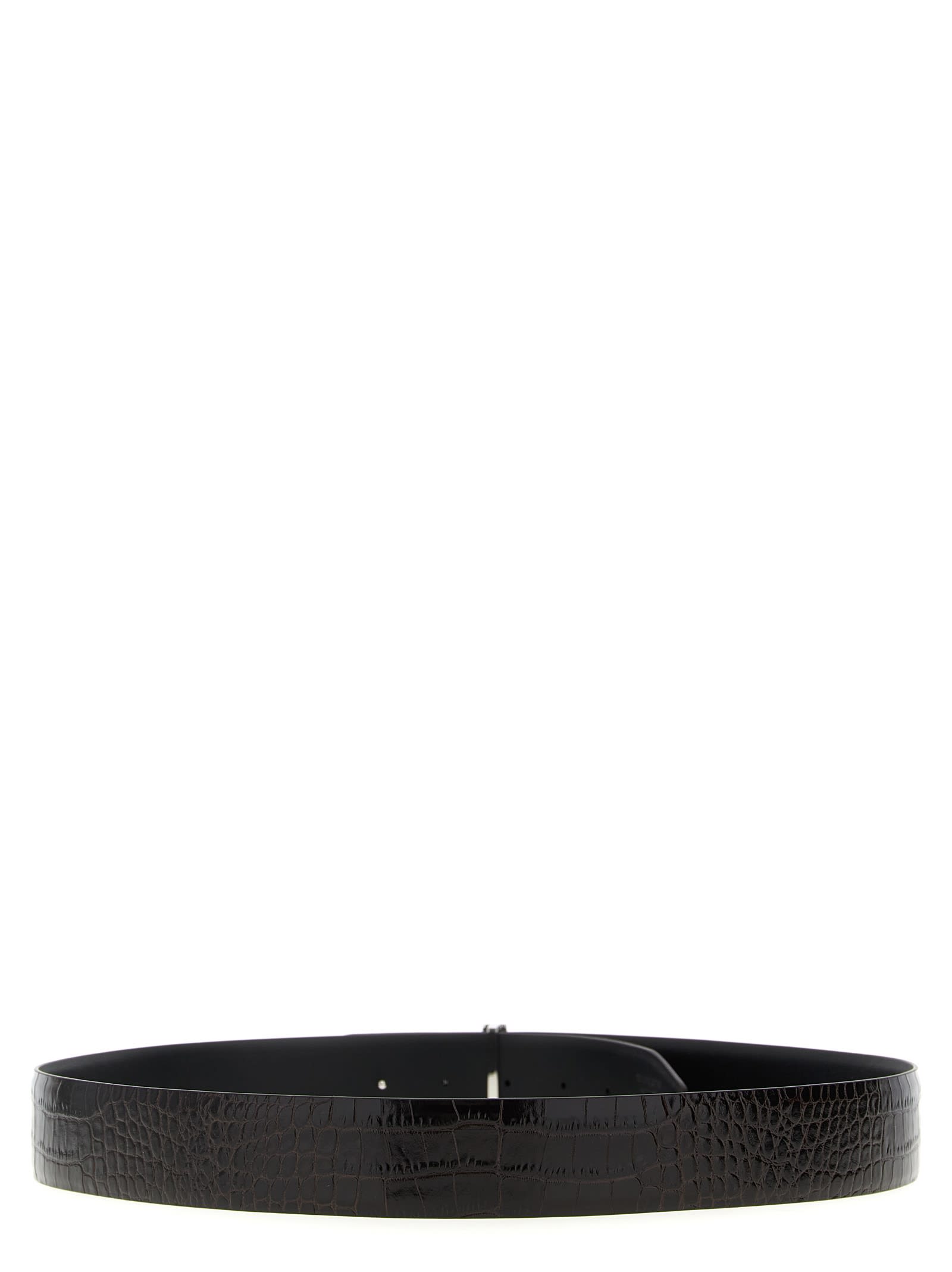Tom Ford Reversible Crocodile Leather Belt Belts Brown In Black