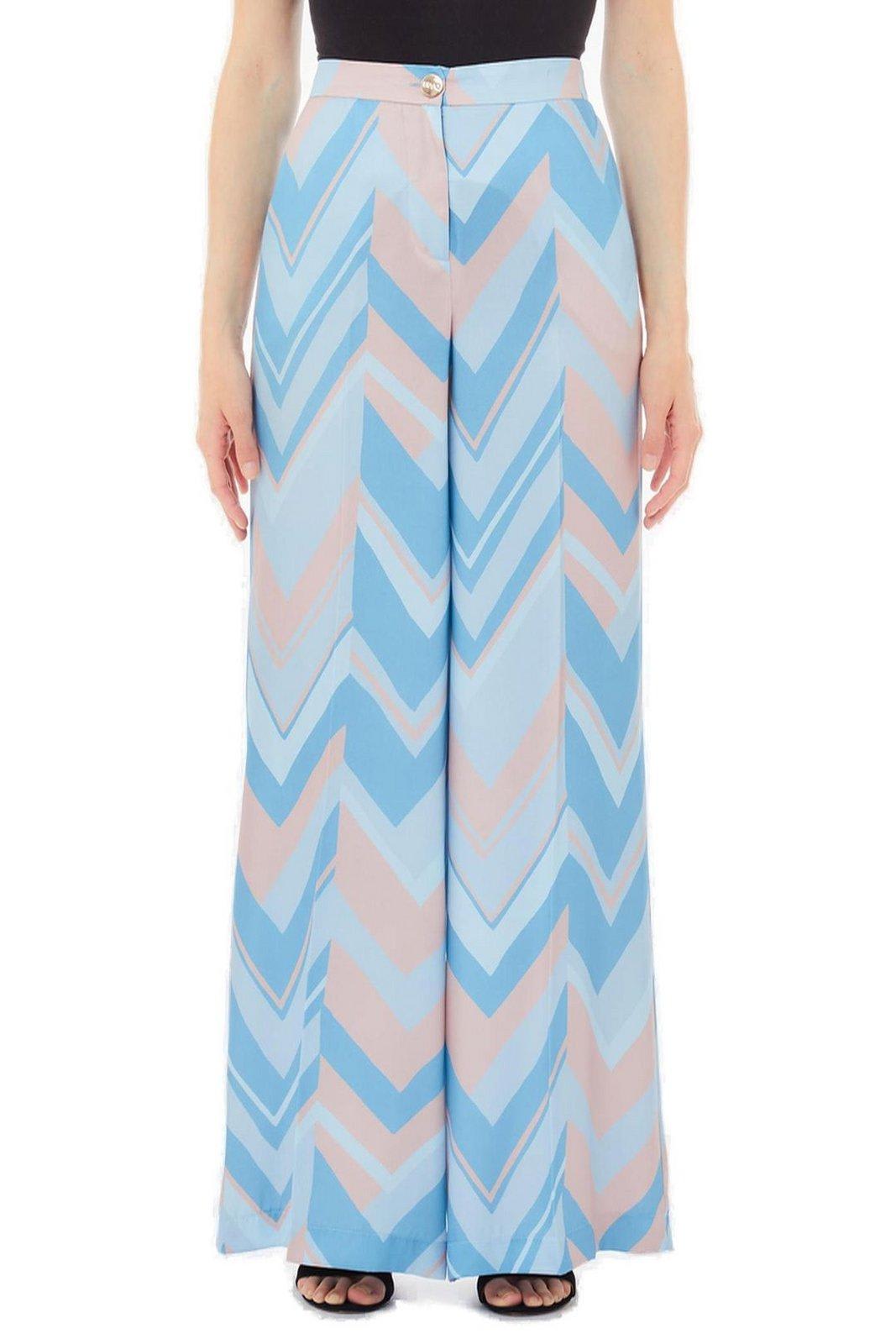 Liu-Jo Printed Twill Palazzo Trousers Liu-jo