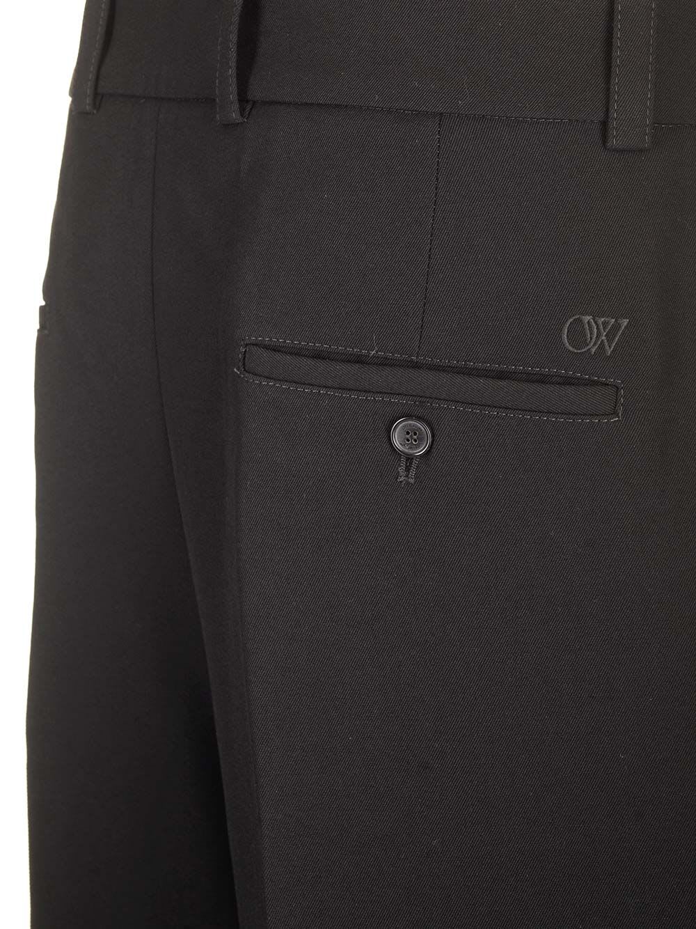 Shop Off-white Virgin Wool Trousers In Black