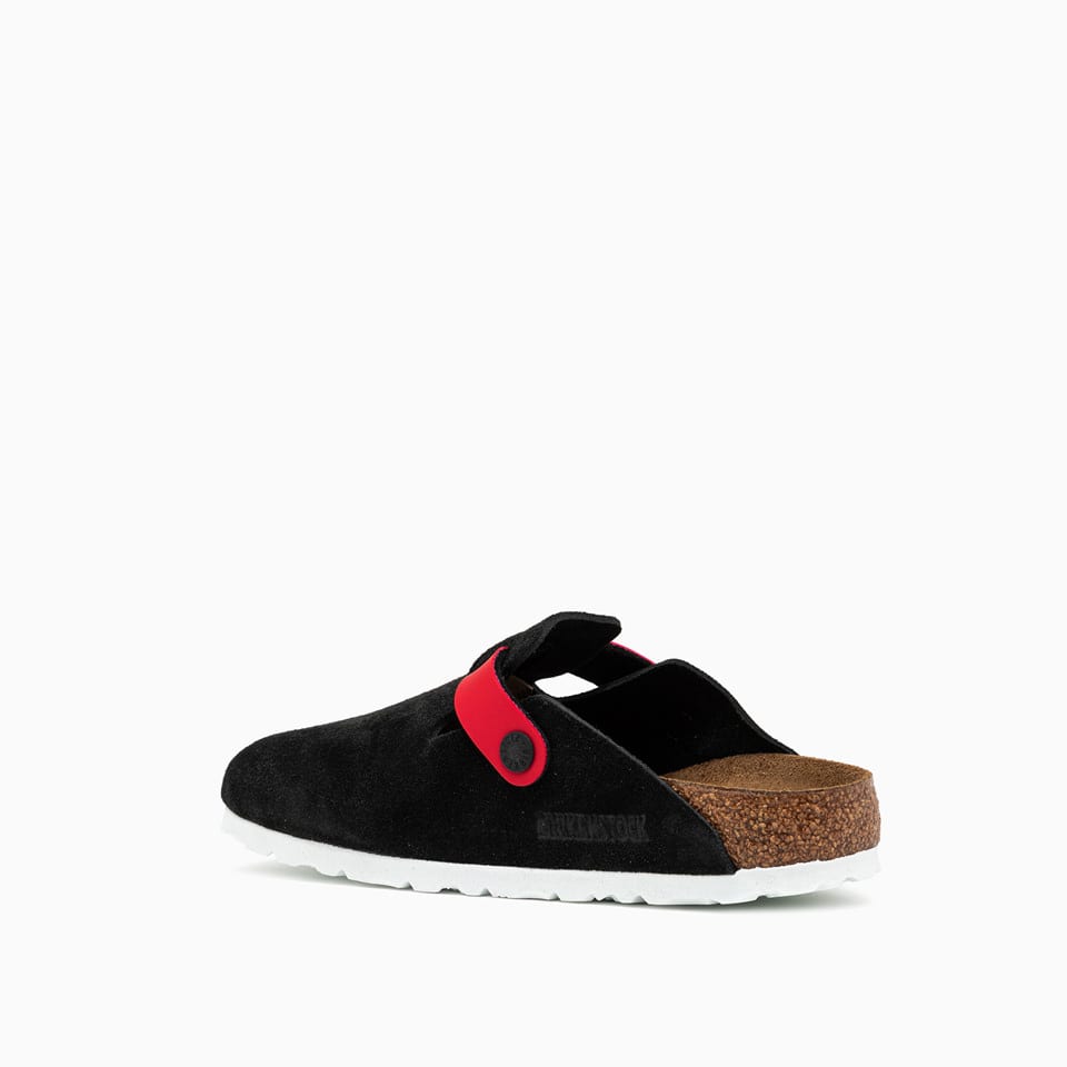 Birkenstock 1774 Boston Suede Sandals In Black