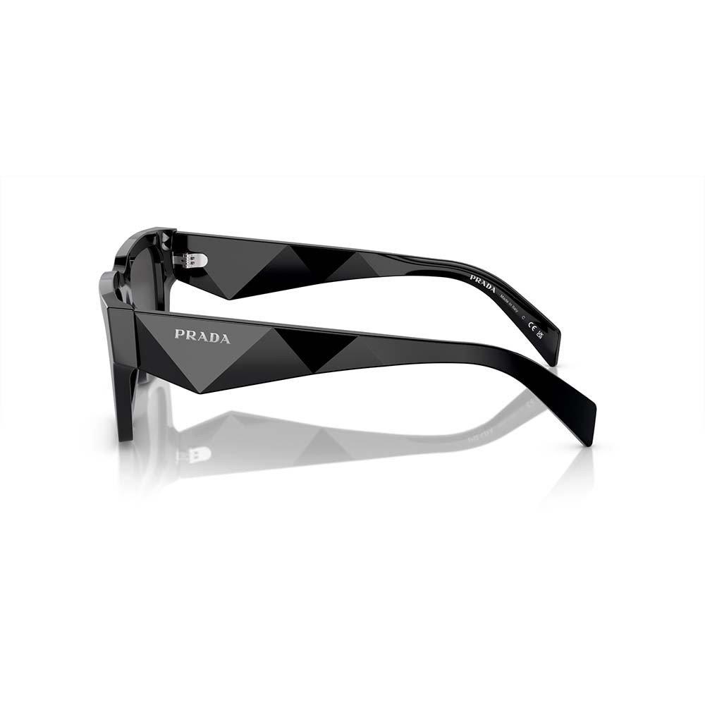 Prada Logo-arm Square-frame Sunglasses In Black