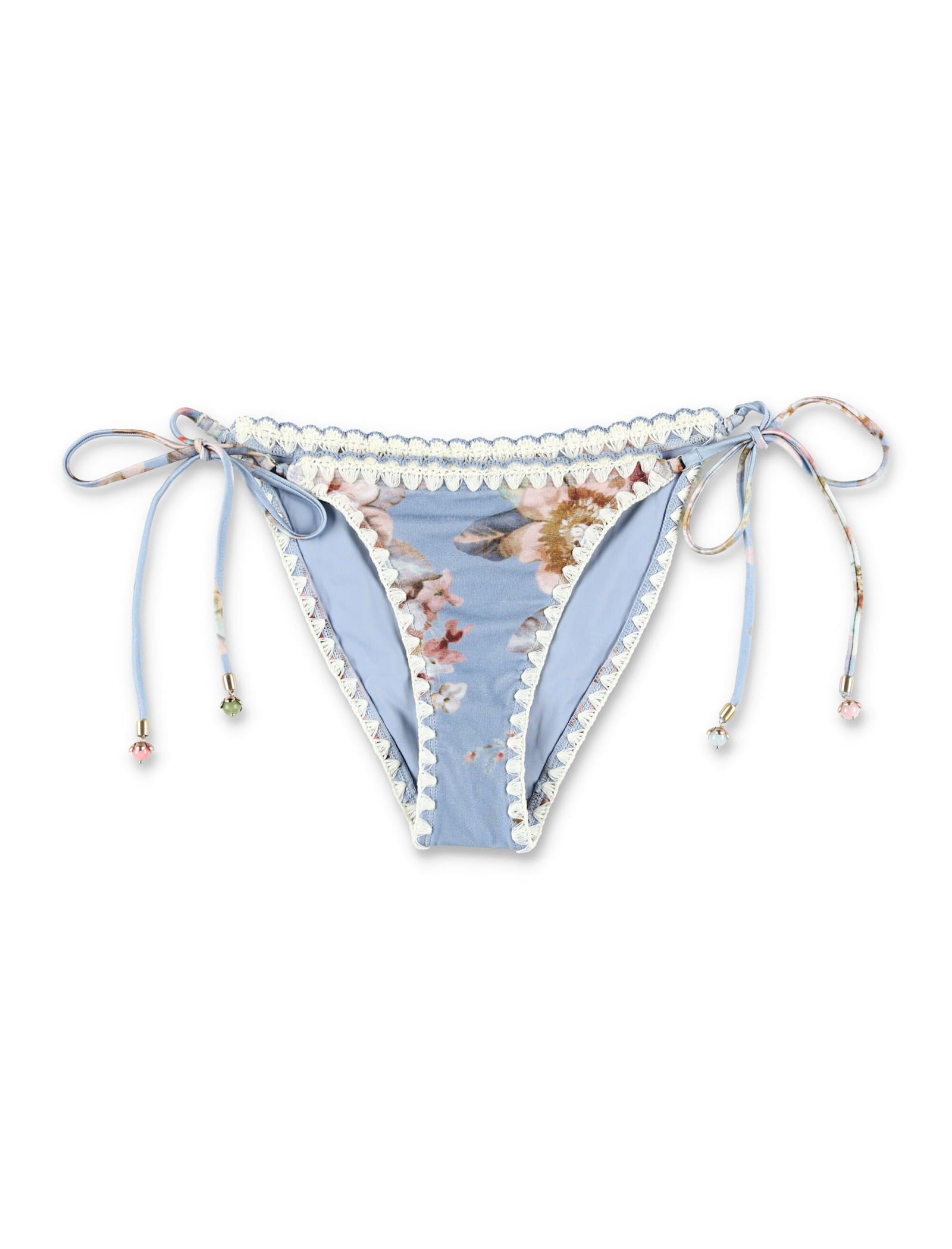 Zimmermann Chambray Crochet Tie Bikini Brief In Blue