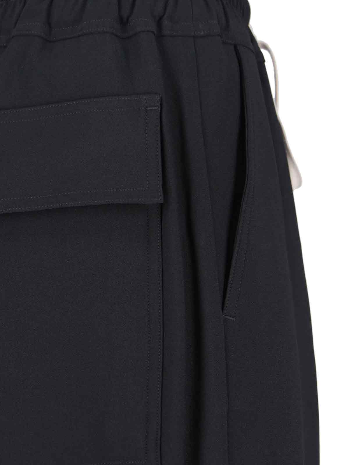 Rick Owens Straight Trousers With Button And Flap Pockets In Black