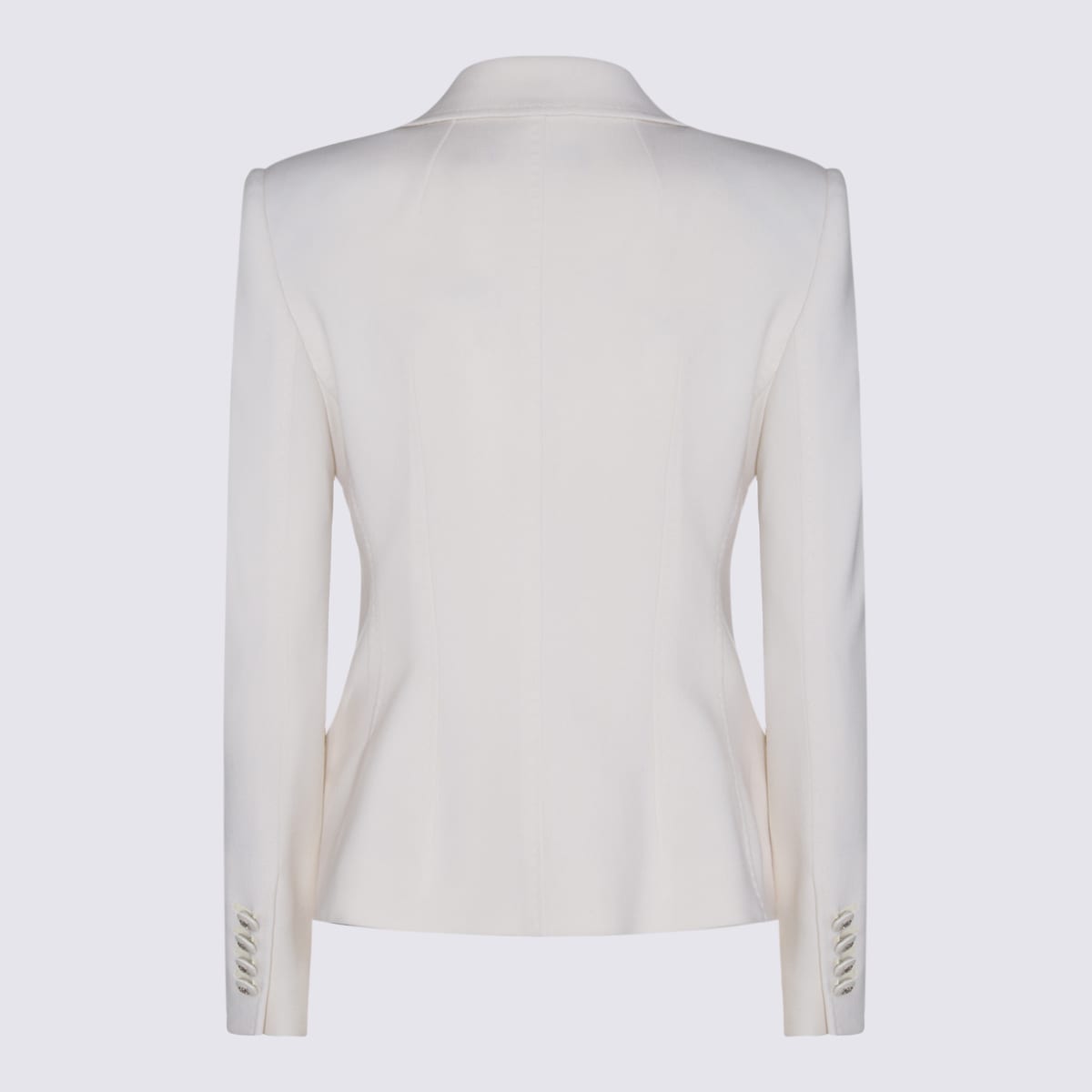 Shop Dolce & Gabbana White Wool Blazer In Bianco Naturale