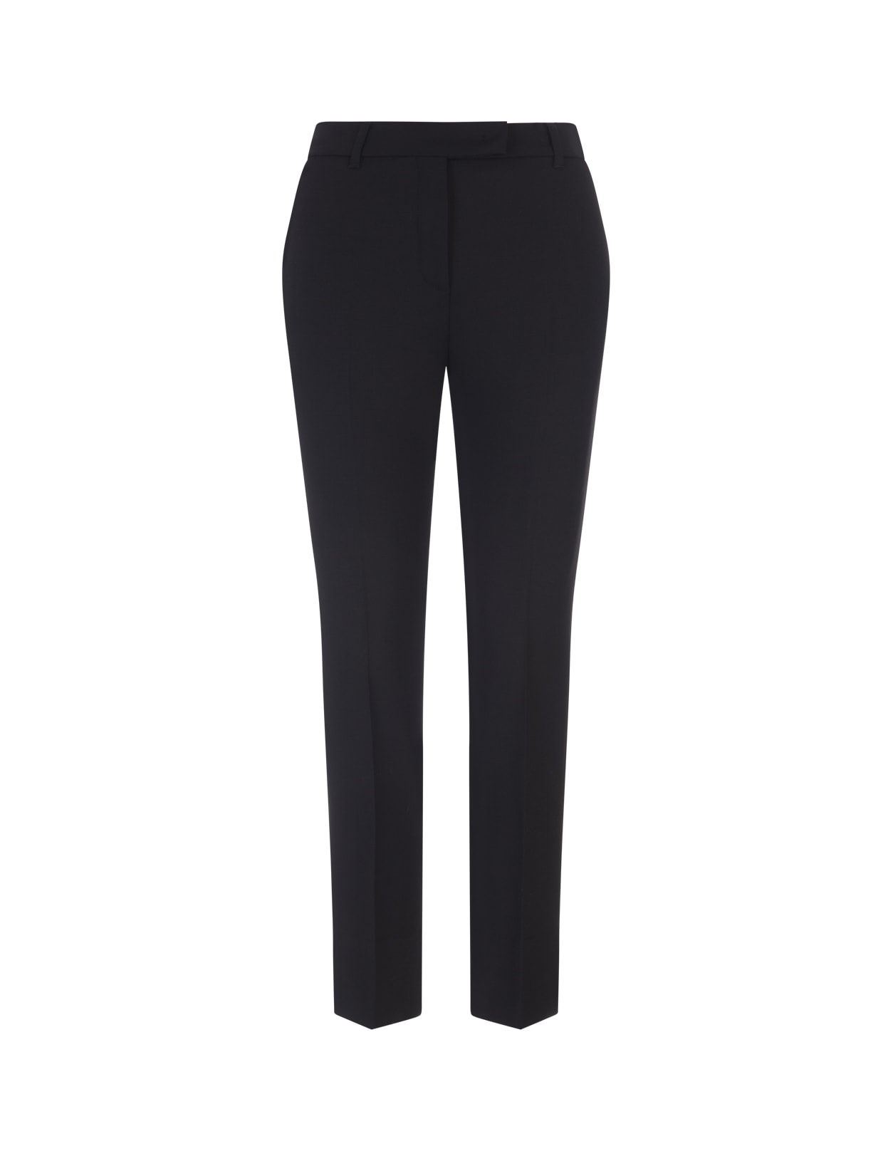 Incotex Woman Slim Fit Classic Trousers In Black Wool Blend