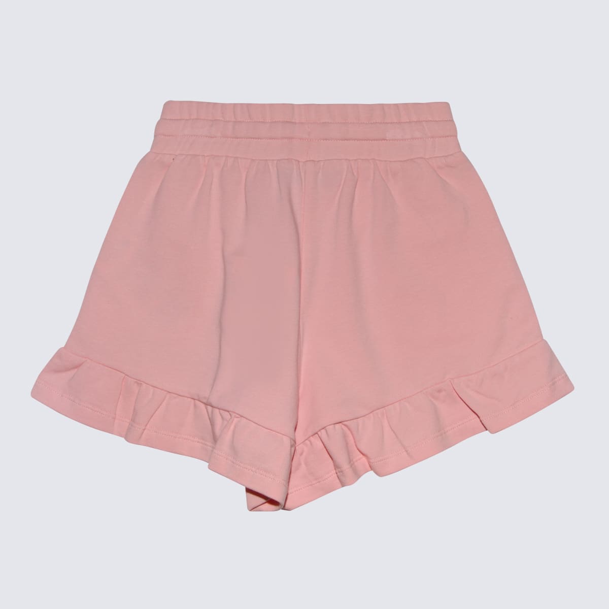 Shop Moschino Pink Multicolour Cotton Blend Shorts In Sugar Rose