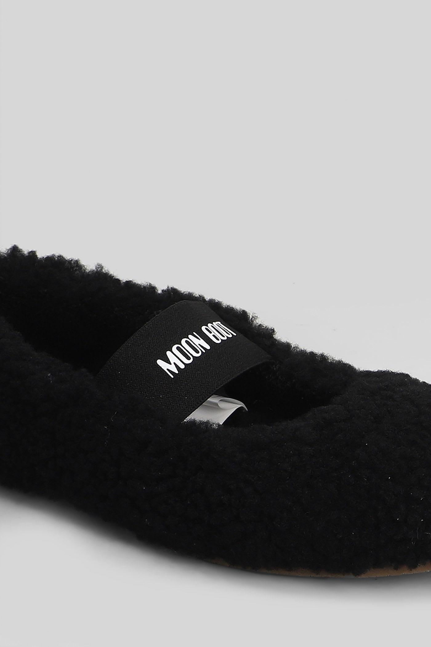 Moon Boot Mb Shearling Ballet Flats In Black Shearling In Black