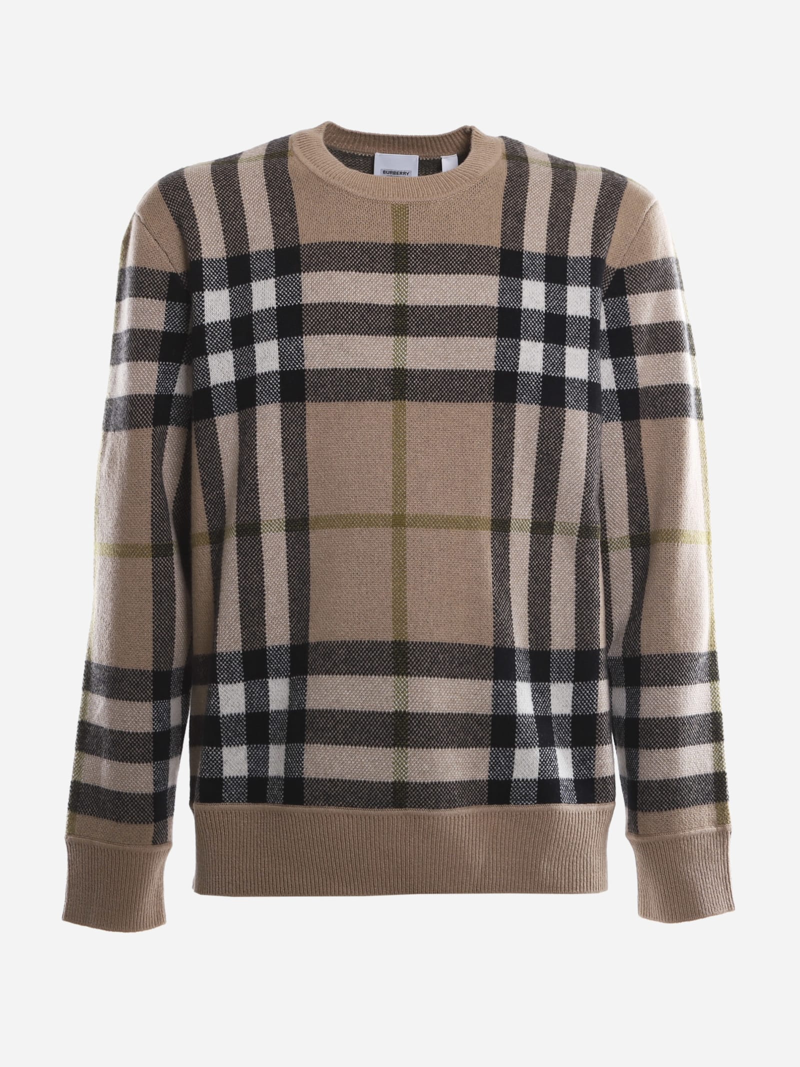 BURBERRY CASHMERE PULLOVER WITH JACQUARD TARTAN MOTIF,8041286 -A8704