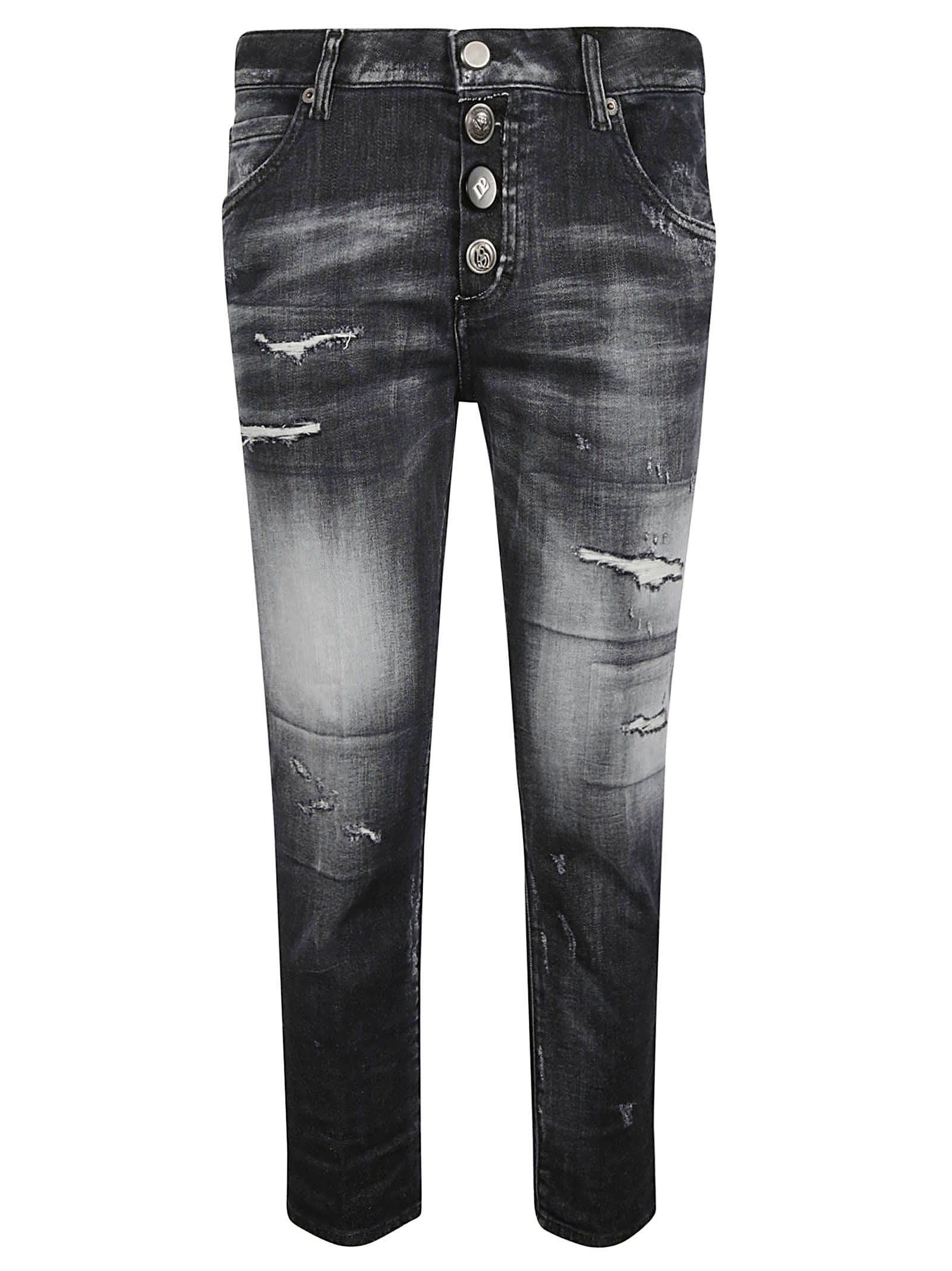 Dsquared2 Stonewash Distressed Effect Cropped Jeans