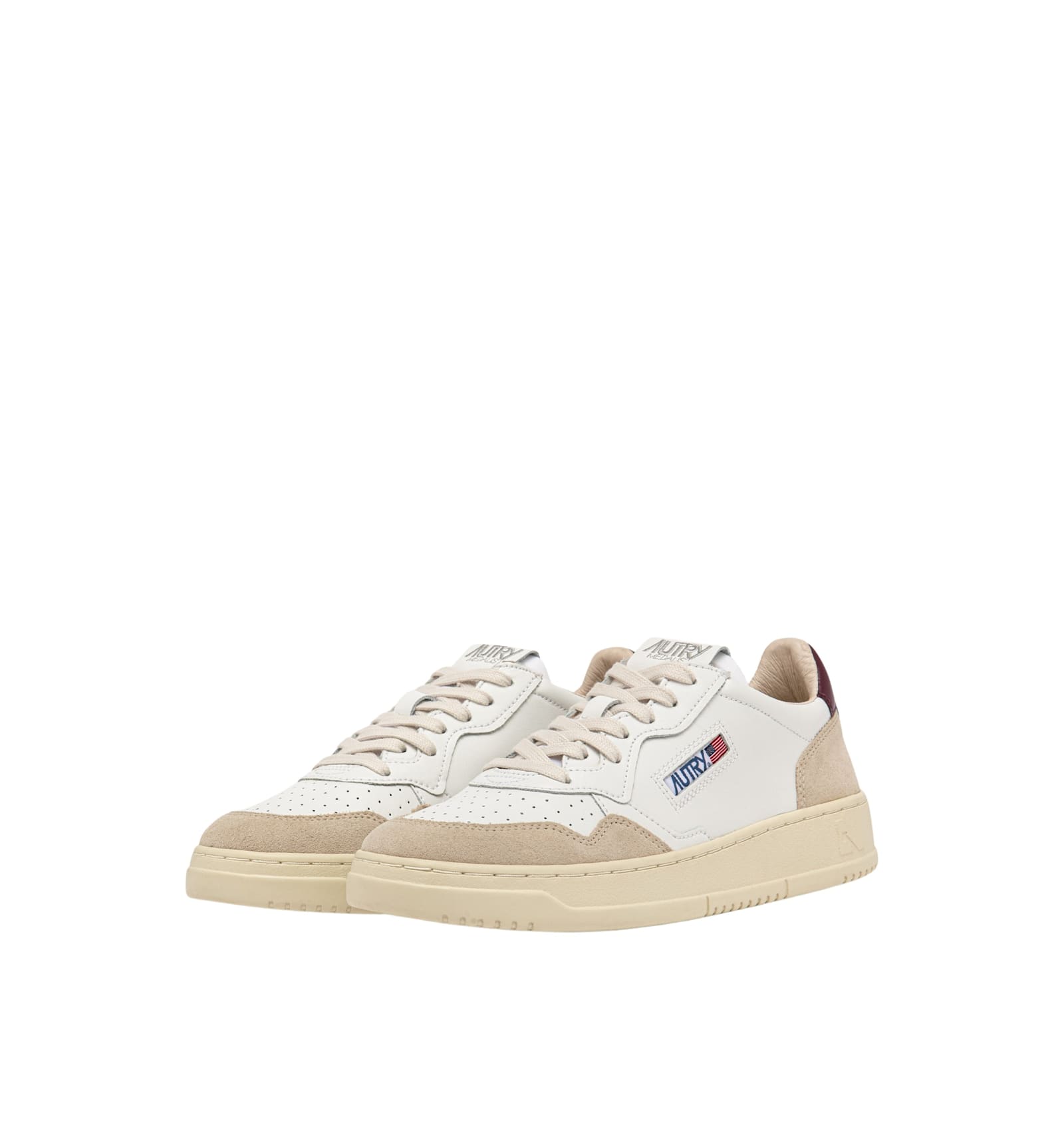 Autry Medalist Low Leat Suede Wht Burgund