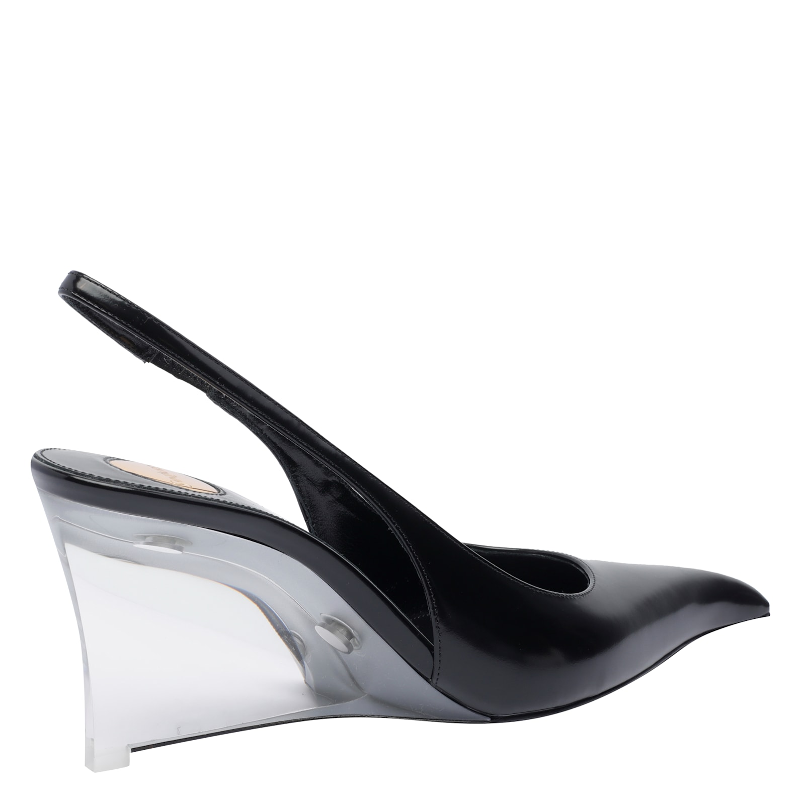 Saint Laurent Miller Smooth Leather Wedge Sandals In Black