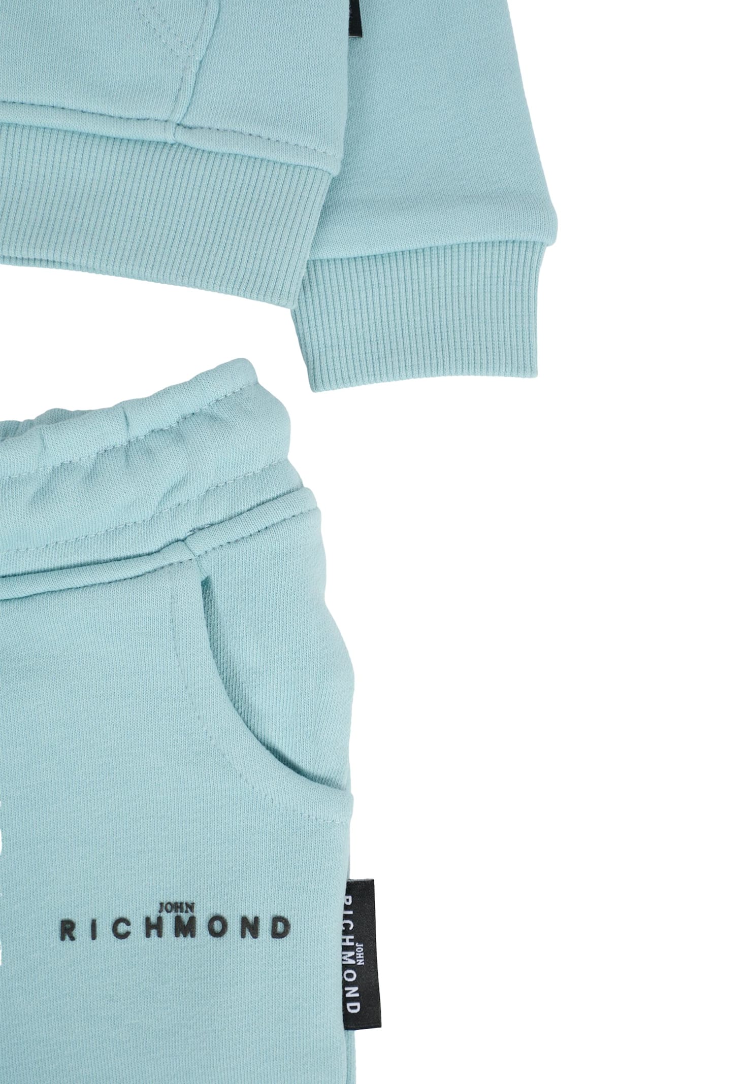 Richmond Light Blue Suit For Baby Boy With Logo In Blue