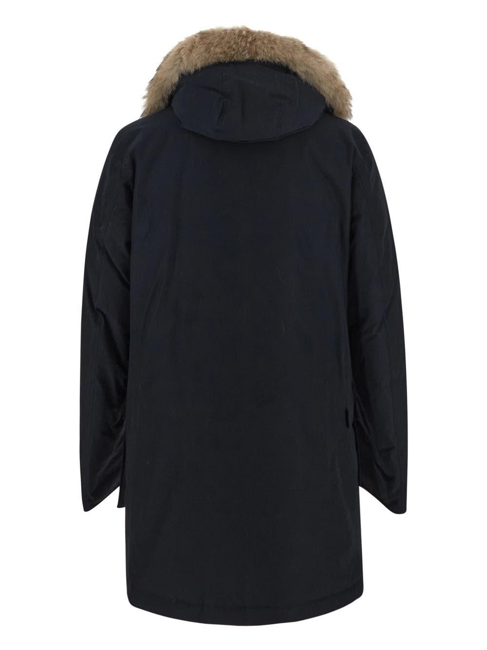 Shop Woolrich Arctic Detachable Fur Parka In Blu