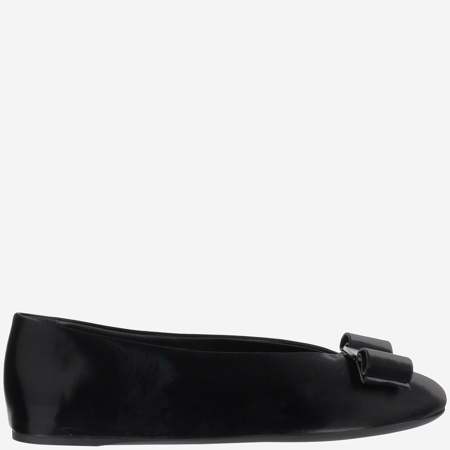 Leather Bow Ballerina Flats