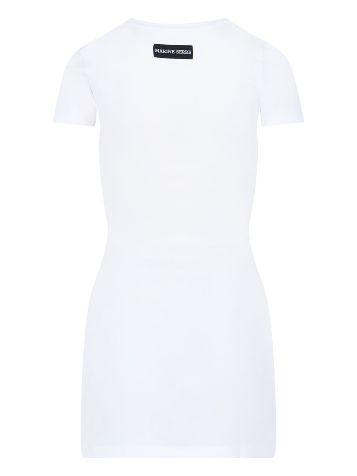 Shop Marine Serre Logo Mini Dress In White