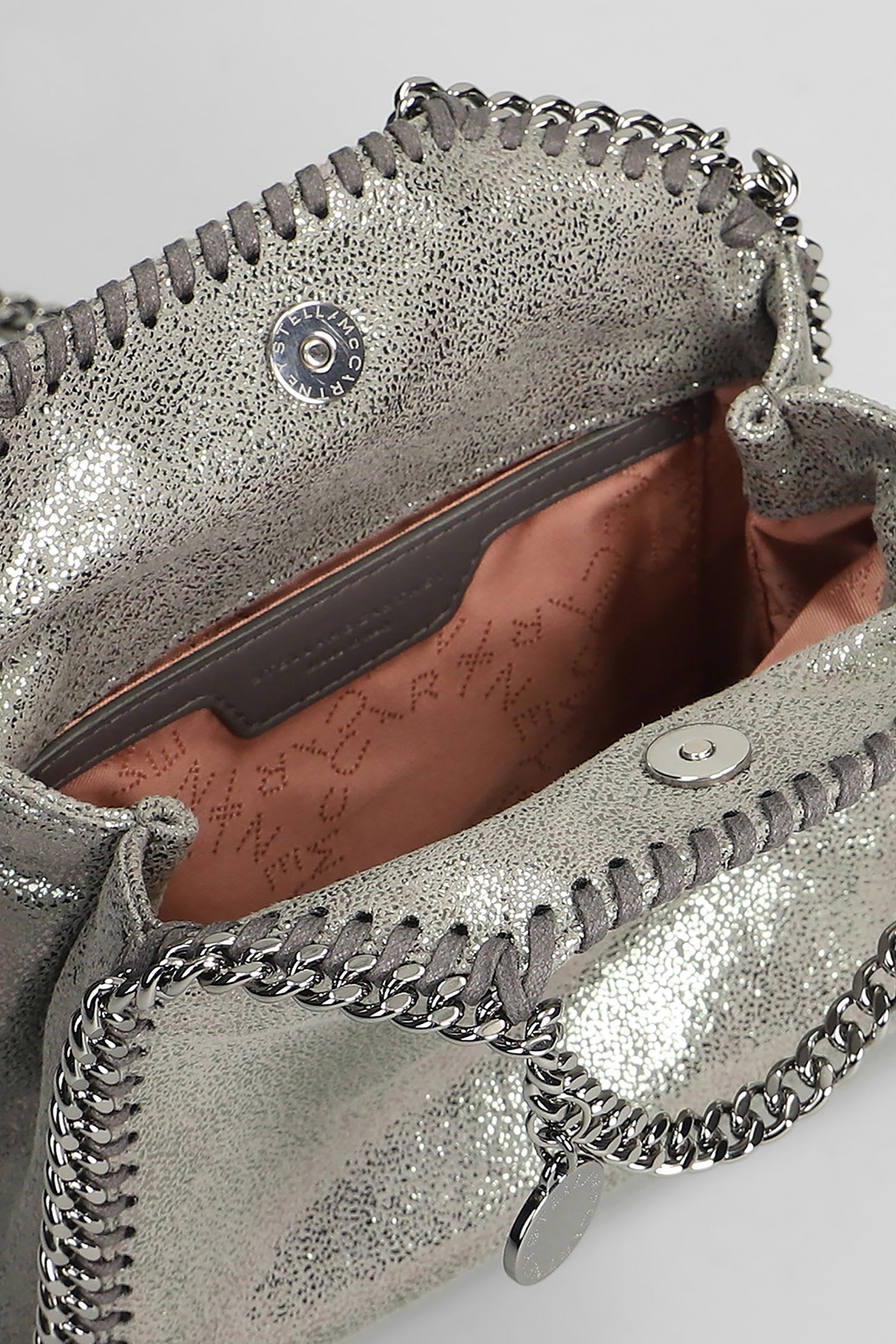 Stella Mccartney Falabella Micro Tote In Grey Polyester In Gray