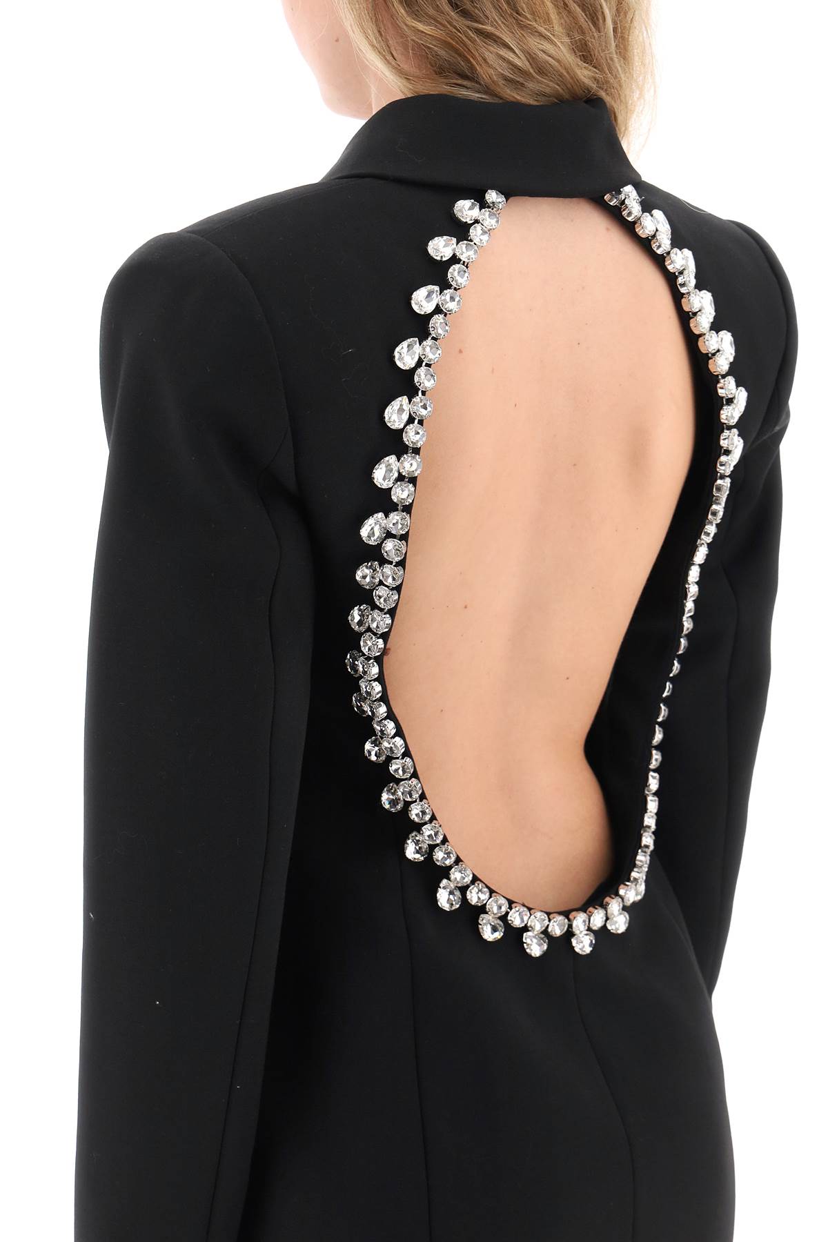 Shop Area Blazer Dress With Cut-out And Crystals In Black (black)