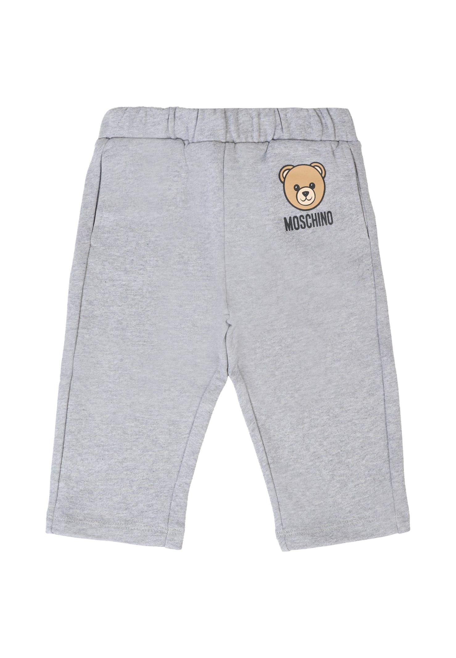 Moschino Gray Sweatpants For Babykids With Teddy Bear In Gray