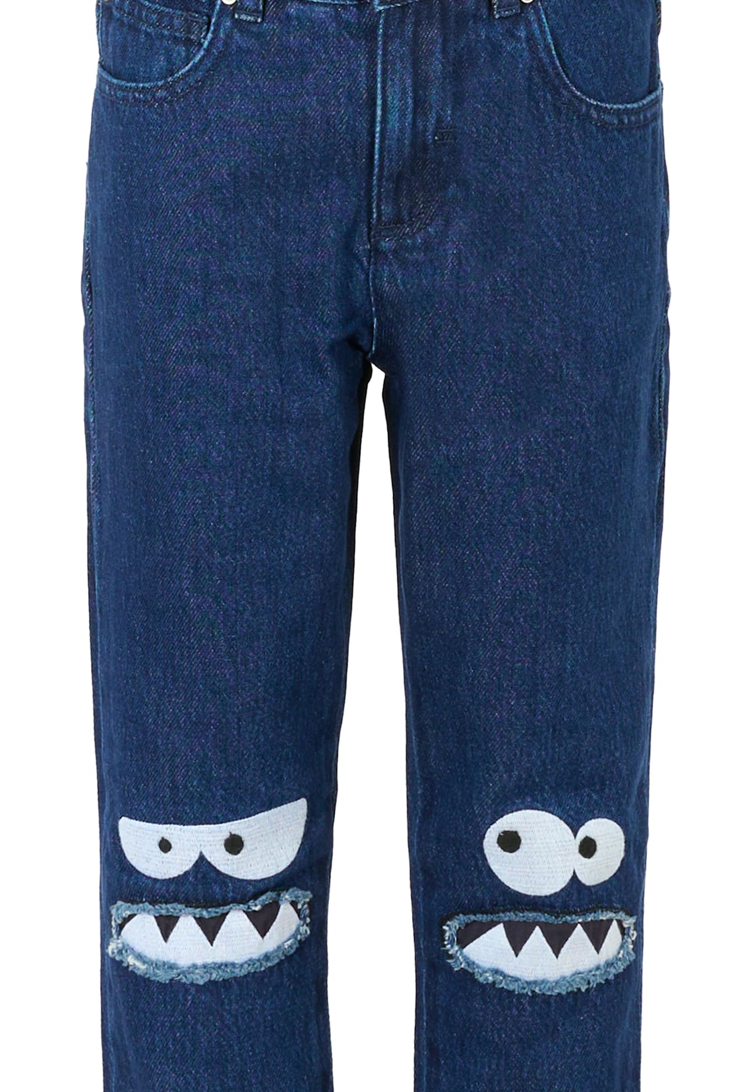 Stella Mccartney Blue Jeans For Boy With Monster In Blue
