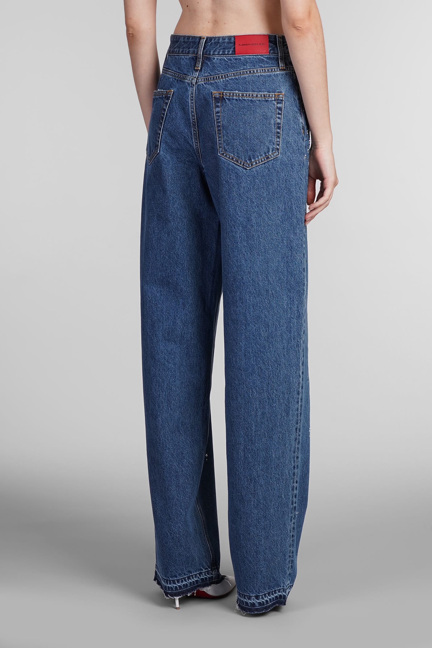 Shop Alessandra Rich Jeans In Blue Cotton