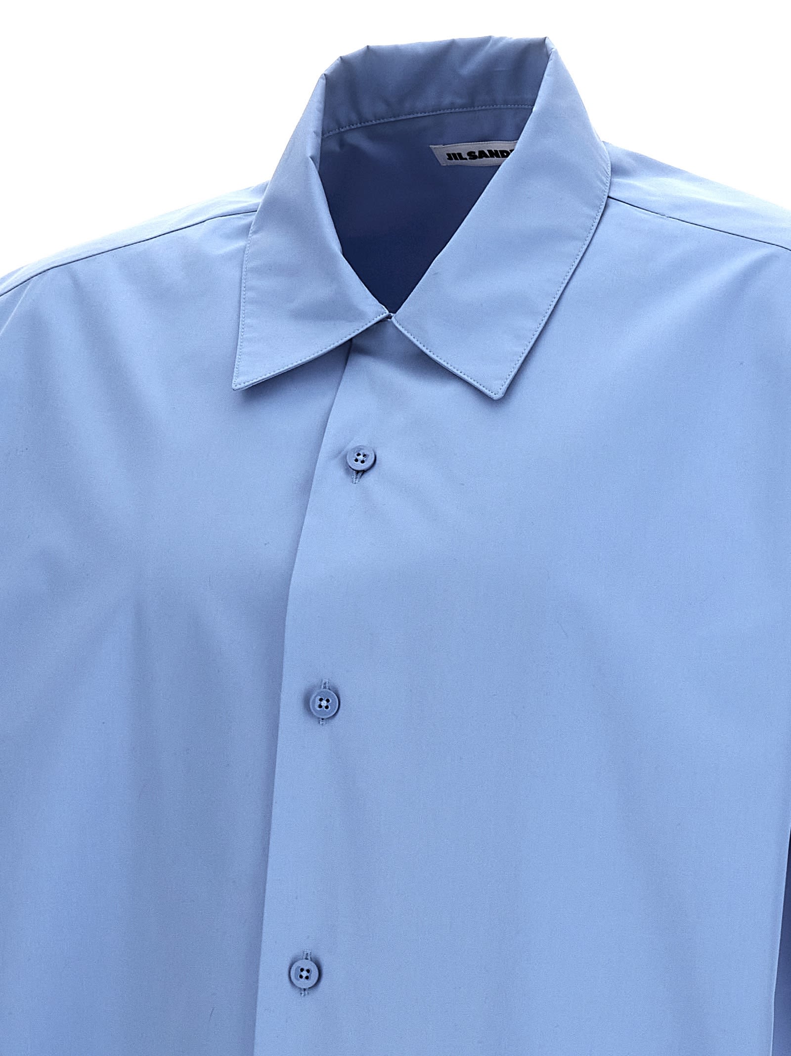 Shop Jil Sander Bowling Shirt In Clear Blue
