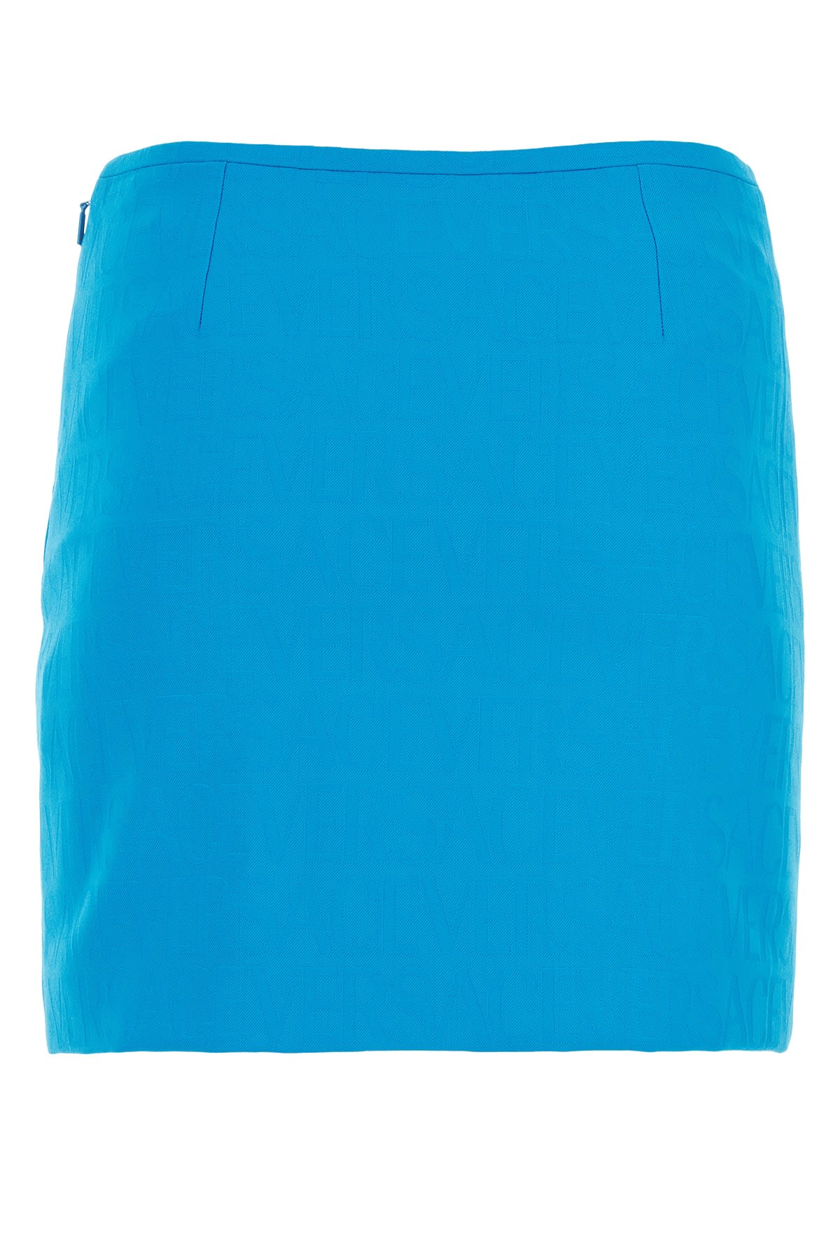 Versace Logo Wool Jacquard Mini Skirt In 1vb70